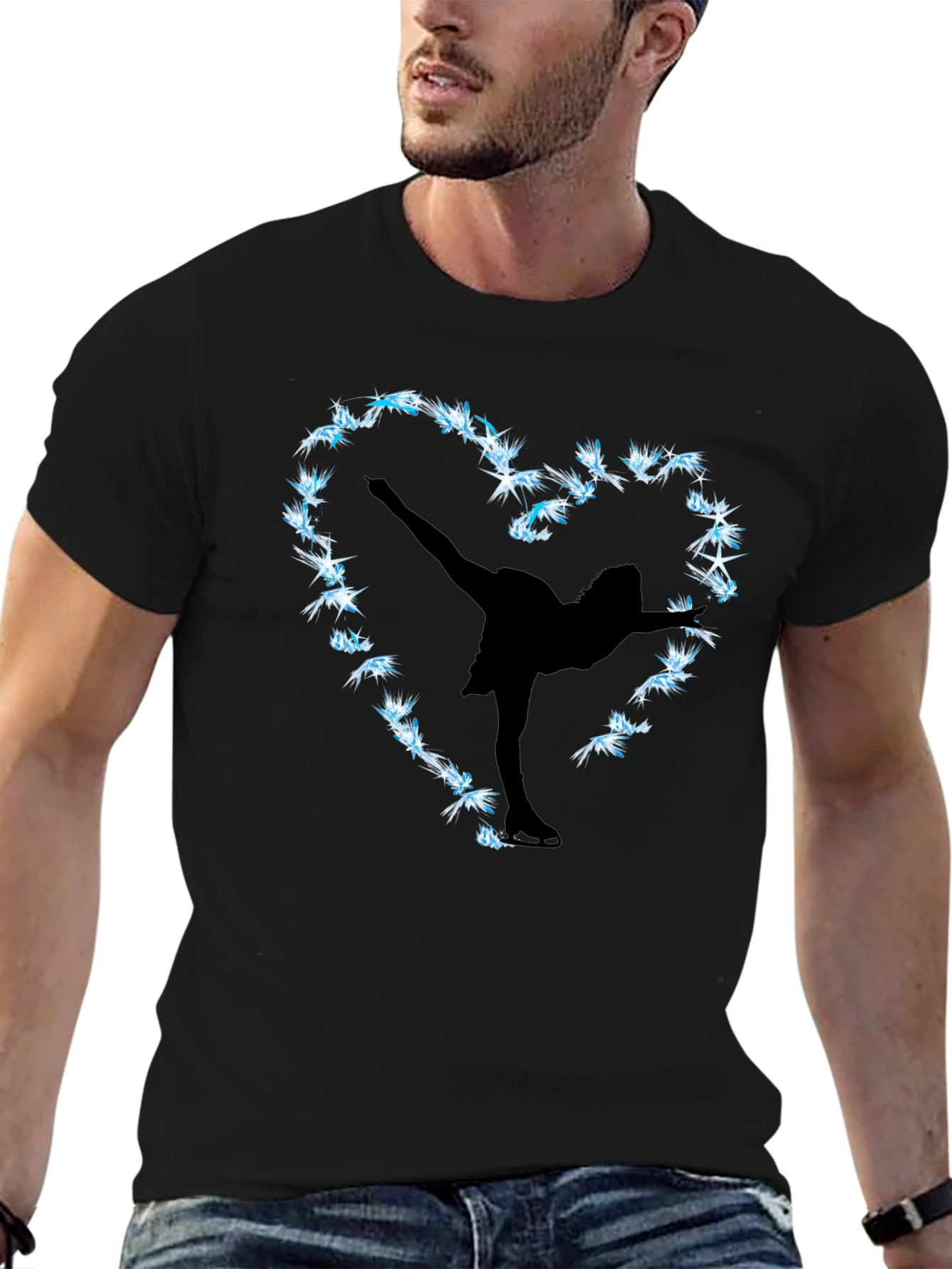 Figure Skating Heart Graphic Tee