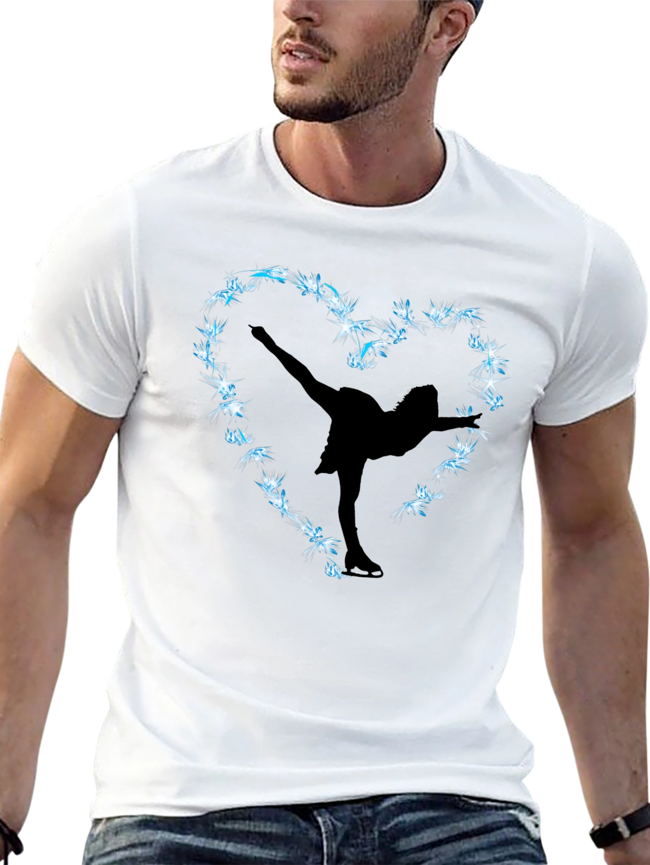 Figure Skating Heart Graphic Tee