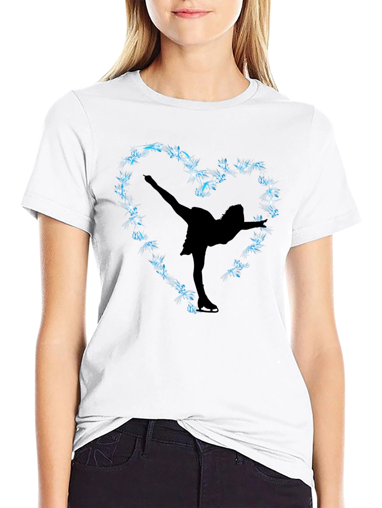 Figure Skating Heart Graphic Tee