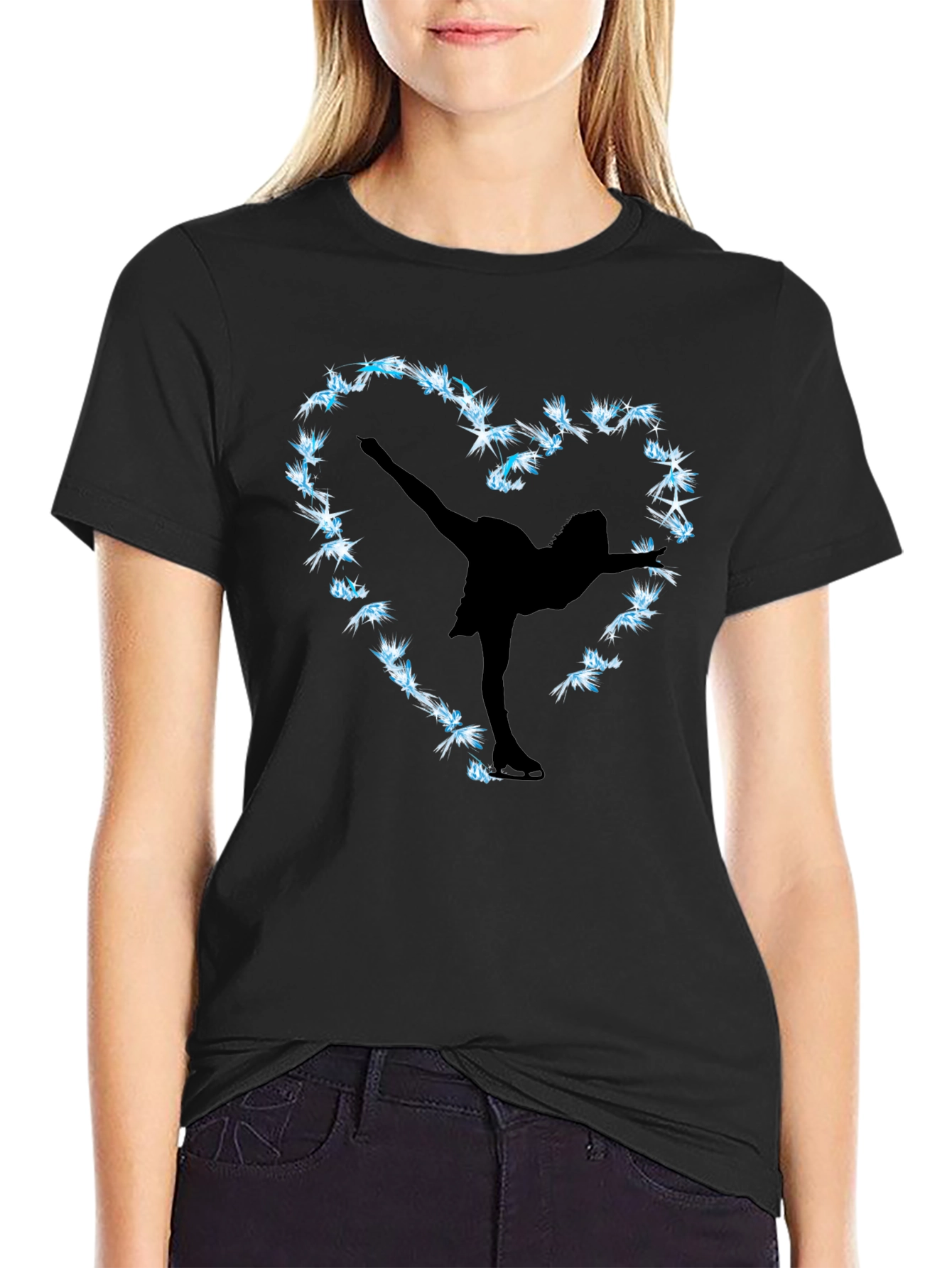 Figure Skating Heart Graphic Tee