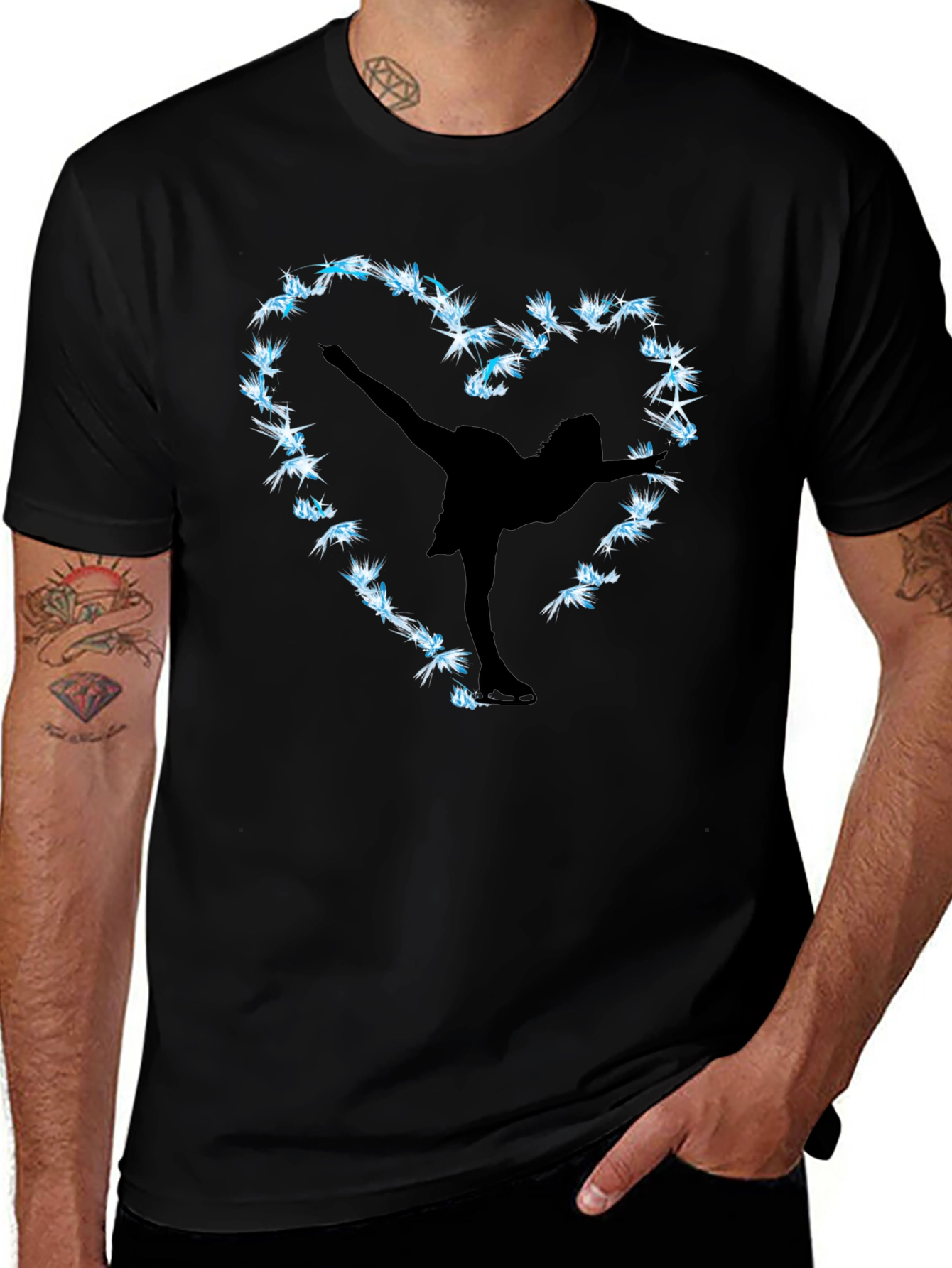 Figure Skating Heart Graphic Tee