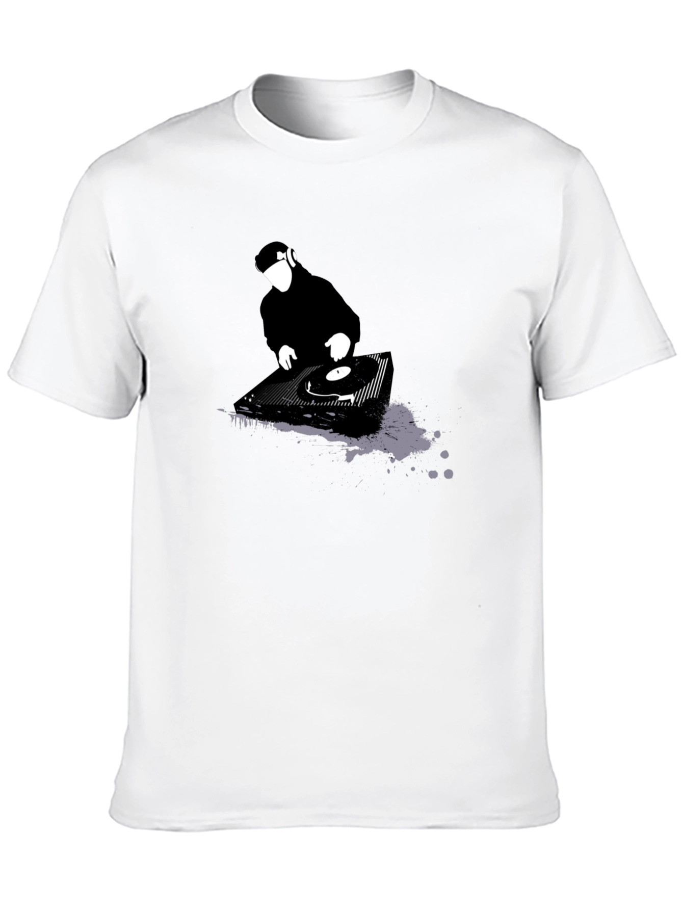 DJ Turntable Graphic T-Shirt - Black Cotton Tee