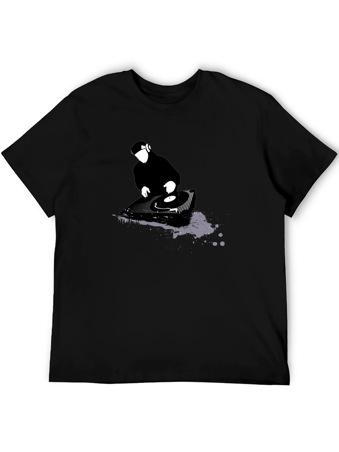 DJ Turntable Graphic T-Shirt - Black Cotton Tee