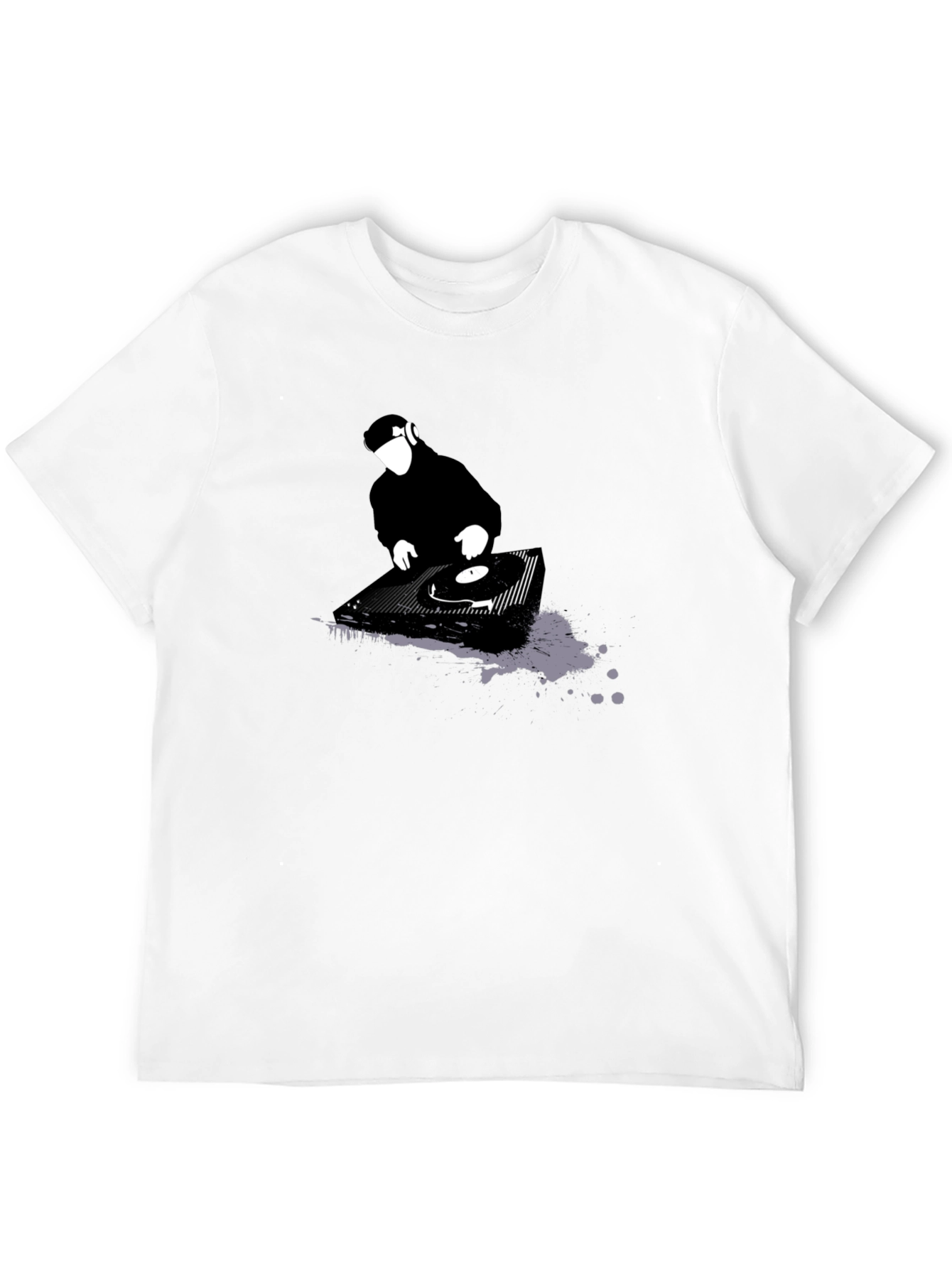 DJ Turntable Graphic T-Shirt - Black Cotton Tee