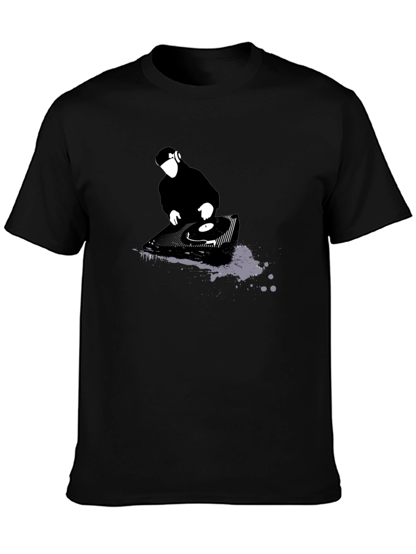 DJ Turntable Graphic T-Shirt - Black Cotton Tee