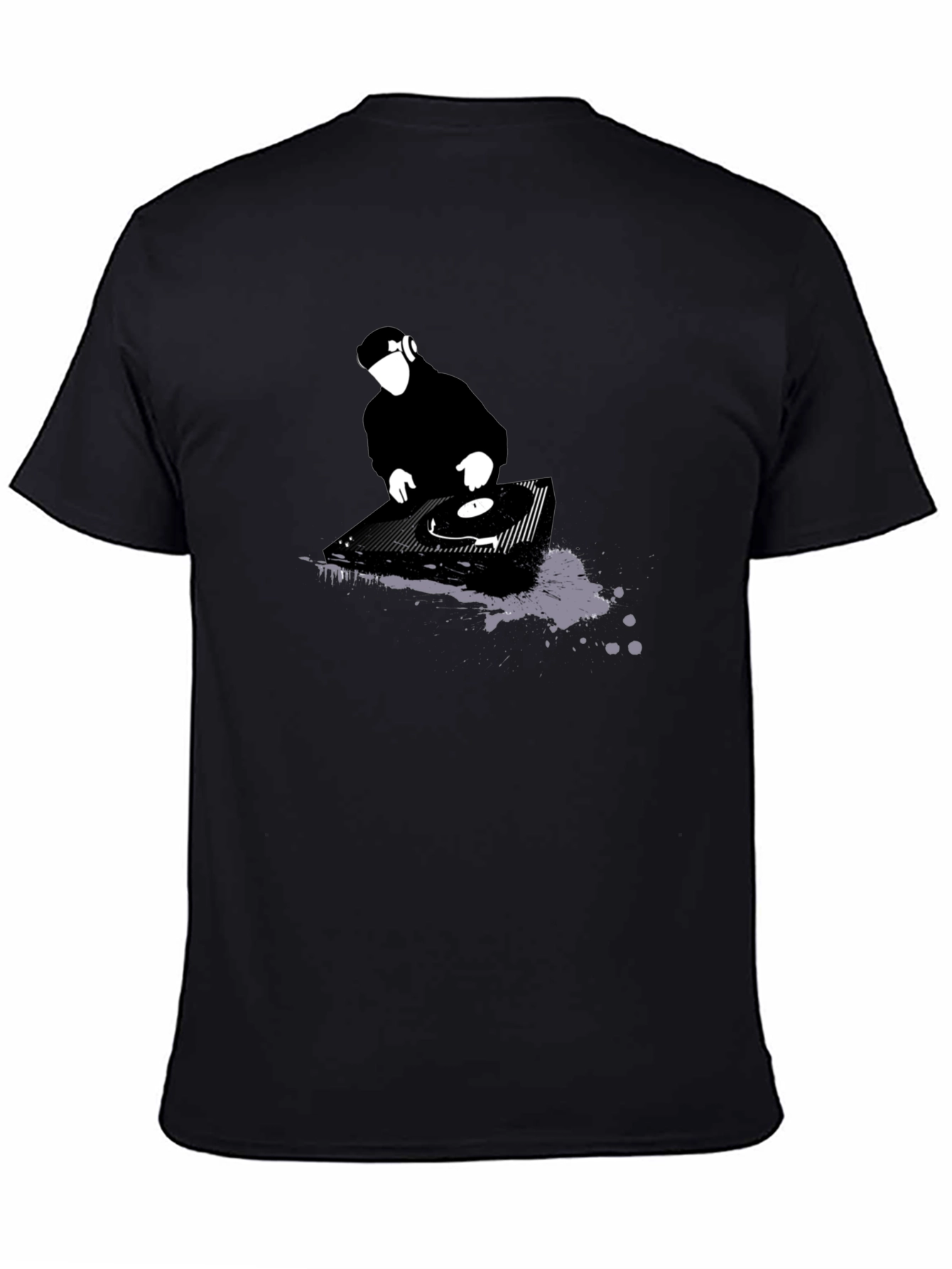 DJ Turntable Graphic T-Shirt - Black Cotton Tee