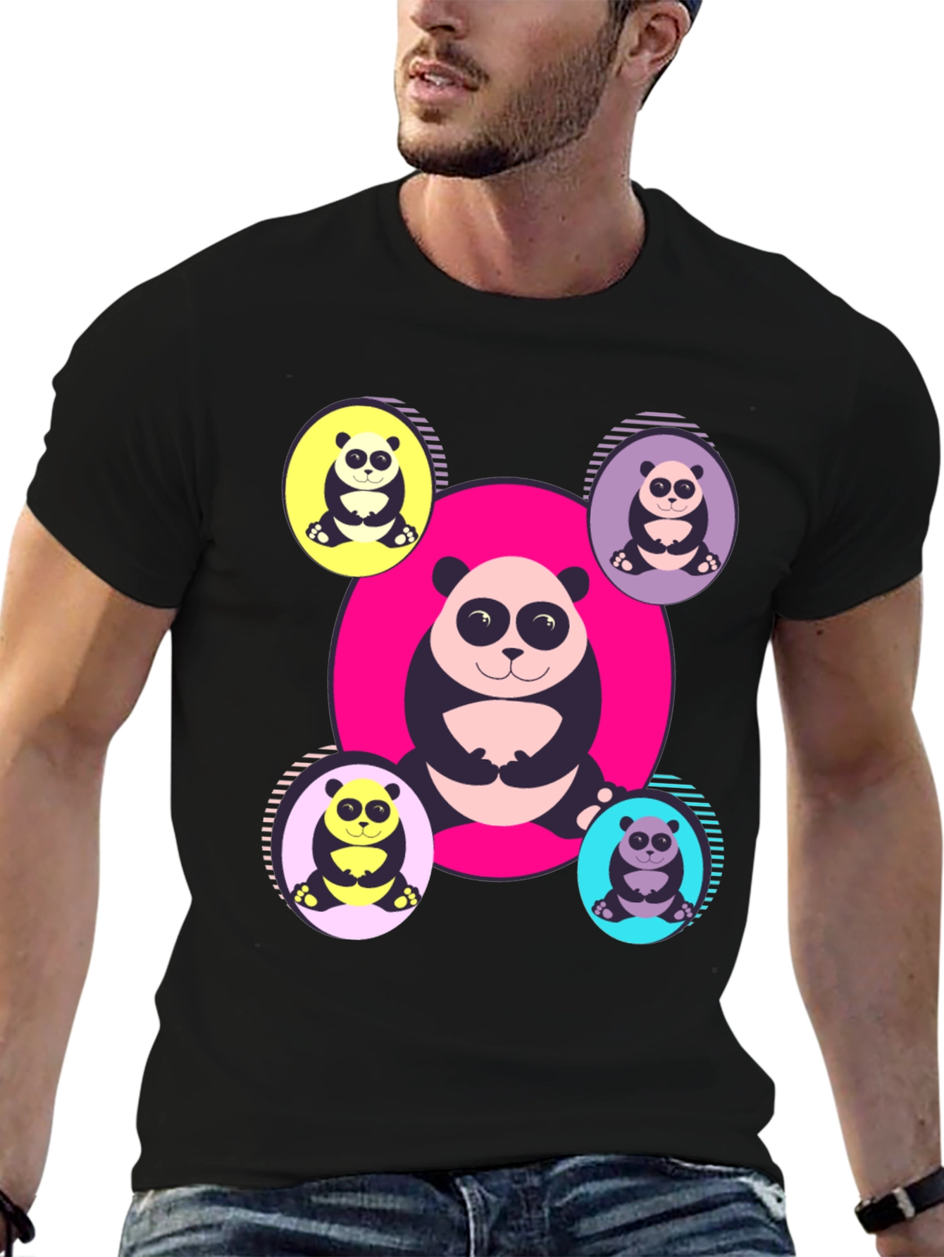 Panda Print T-Shirt - Unique Graphic Tee