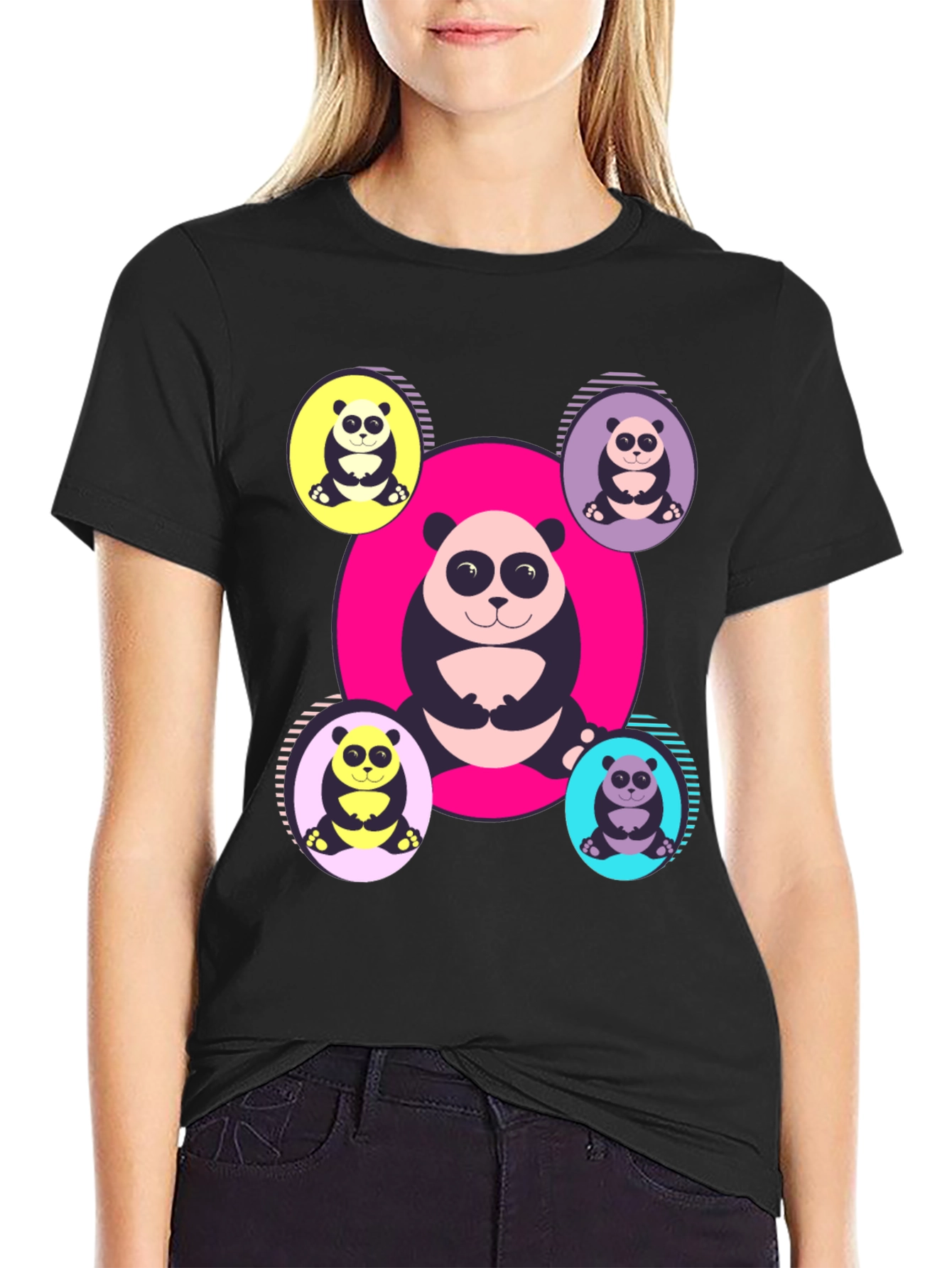 Panda Print T-Shirt - Unique Graphic Tee