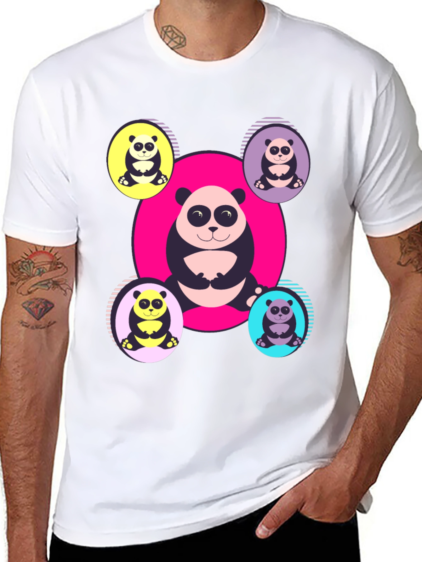 Panda Print T-Shirt - Unique Graphic Tee