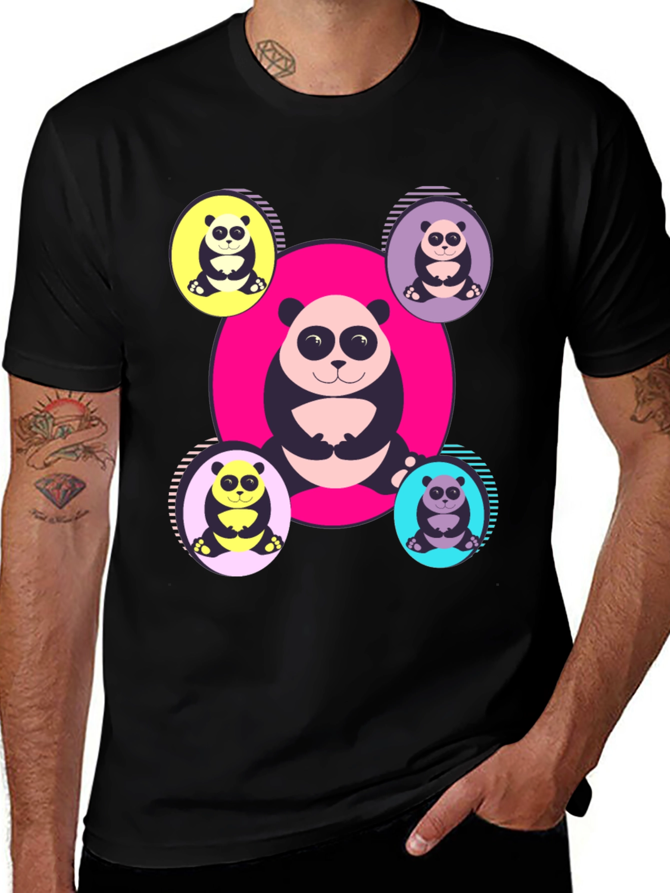 Panda Print T-Shirt - Unique Graphic Tee