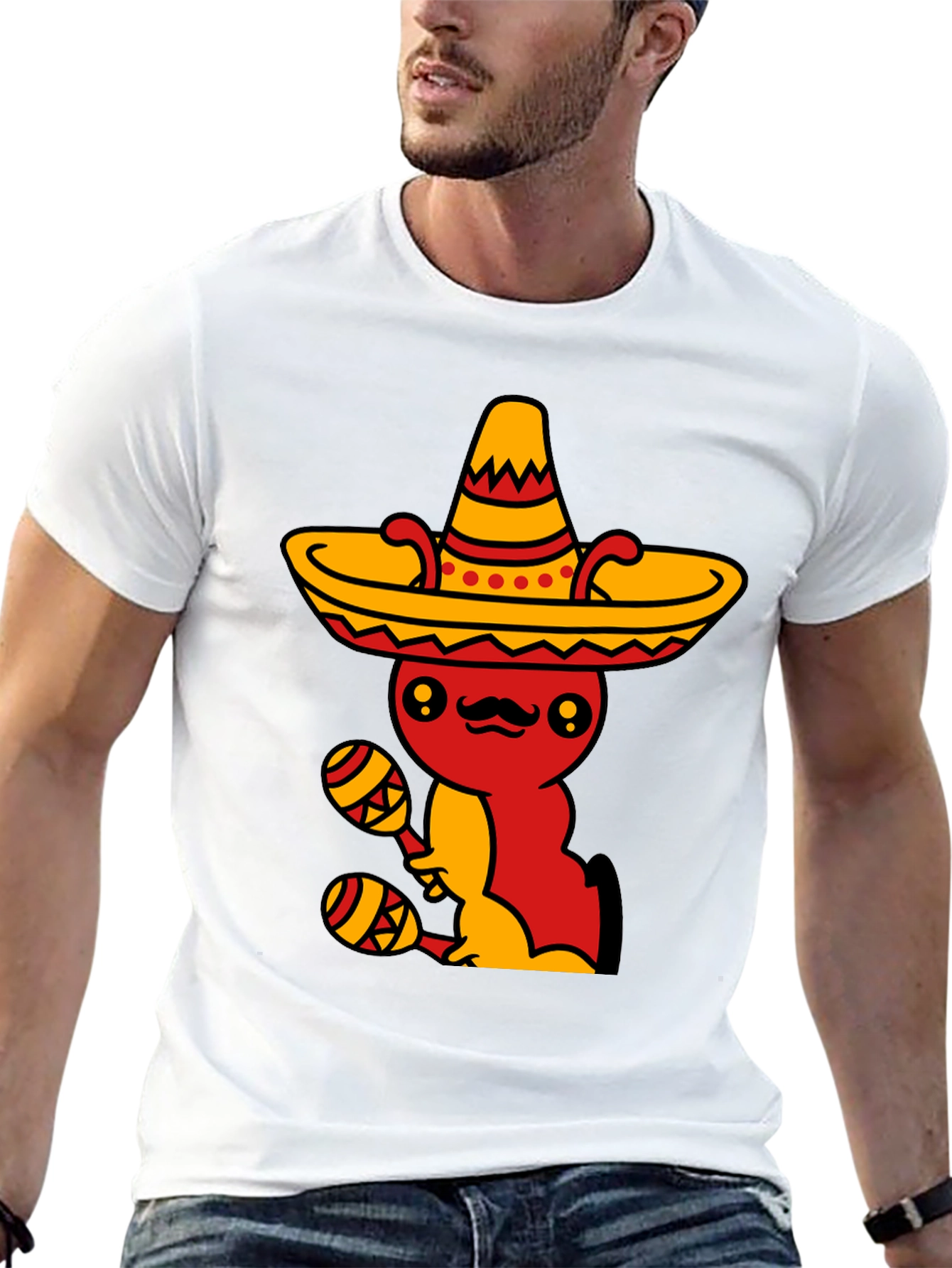 Mexican Fiesta T-Shirt - Fun Sombrero & Maracas Design