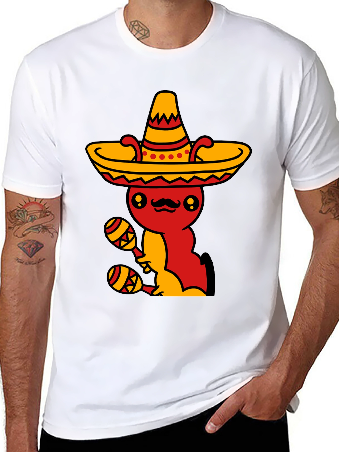 Mexican Fiesta T-Shirt - Fun Sombrero & Maracas Design