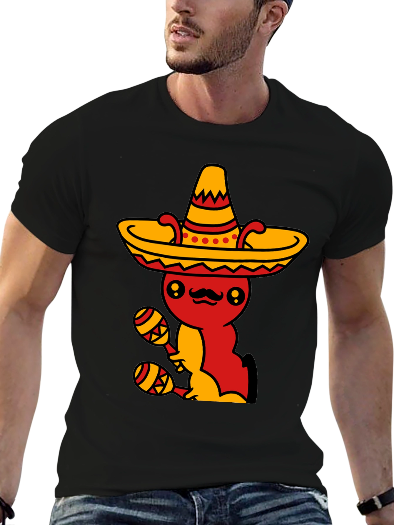 Mexican Fiesta T-Shirt - Fun Sombrero & Maracas Design