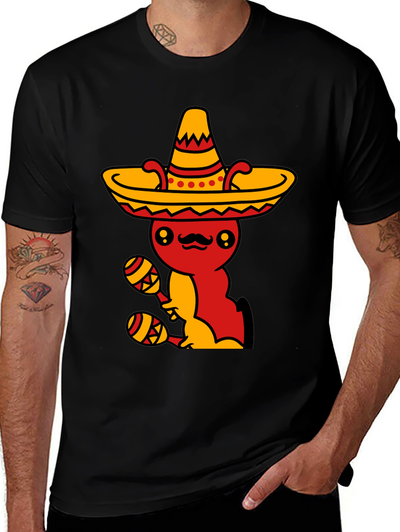 Mexican Fiesta T-Shirt - Fun Sombrero & Maracas Design