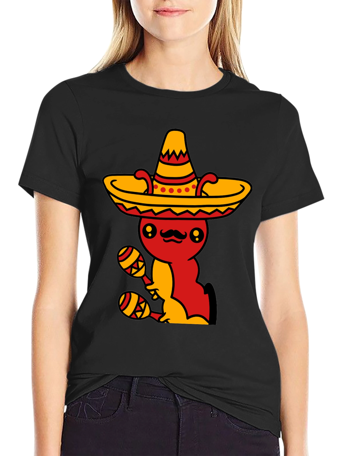 Mexican Fiesta T-Shirt - Fun Sombrero & Maracas Design