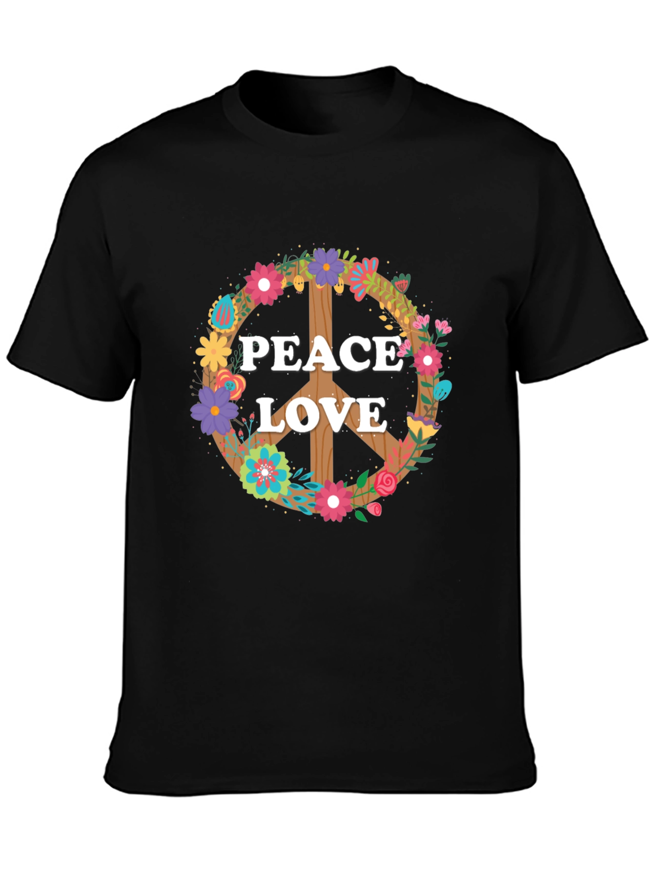 Peace and Love Floral Sign T-Shirt