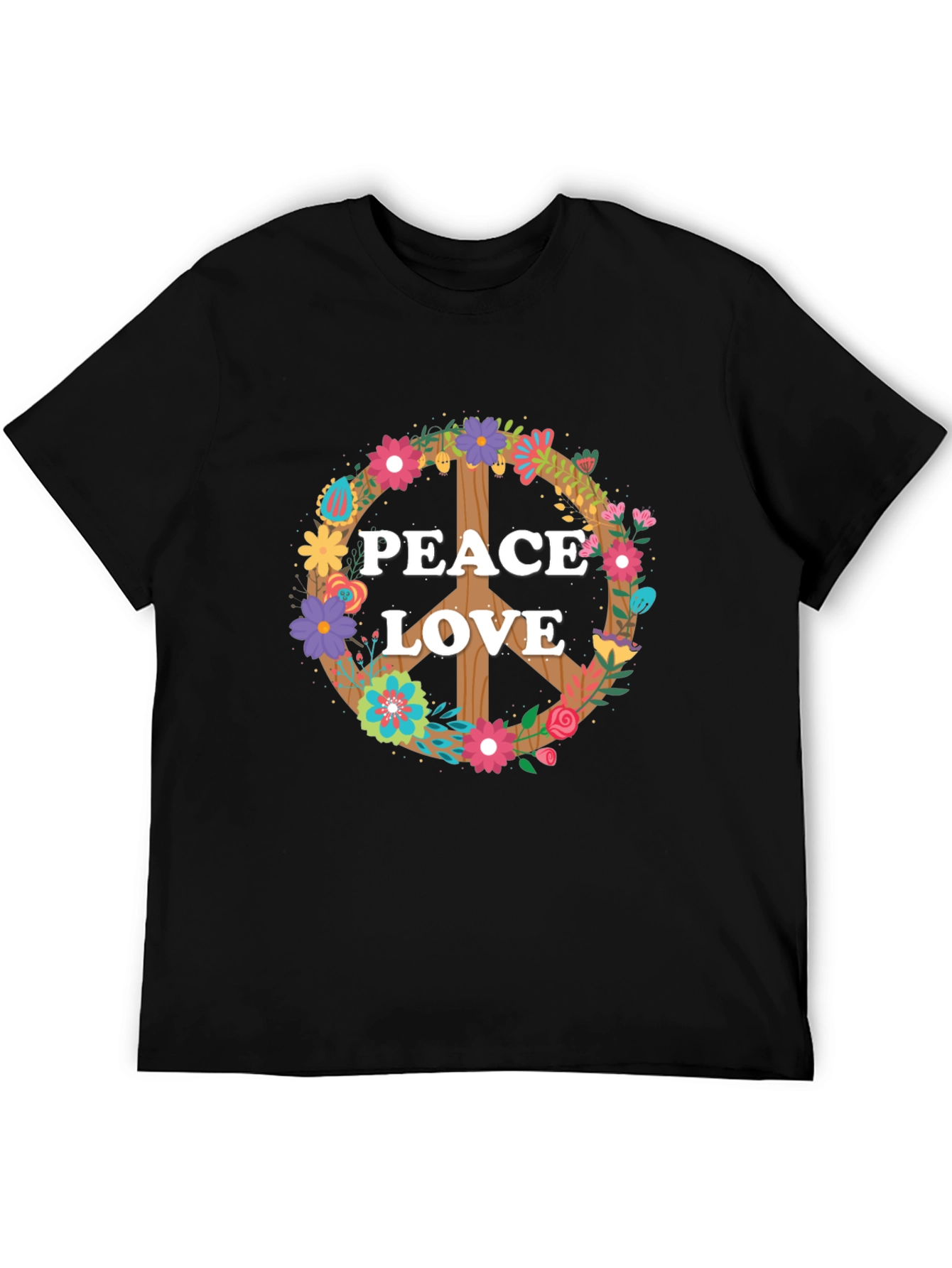 Peace and Love Floral Sign T-Shirt