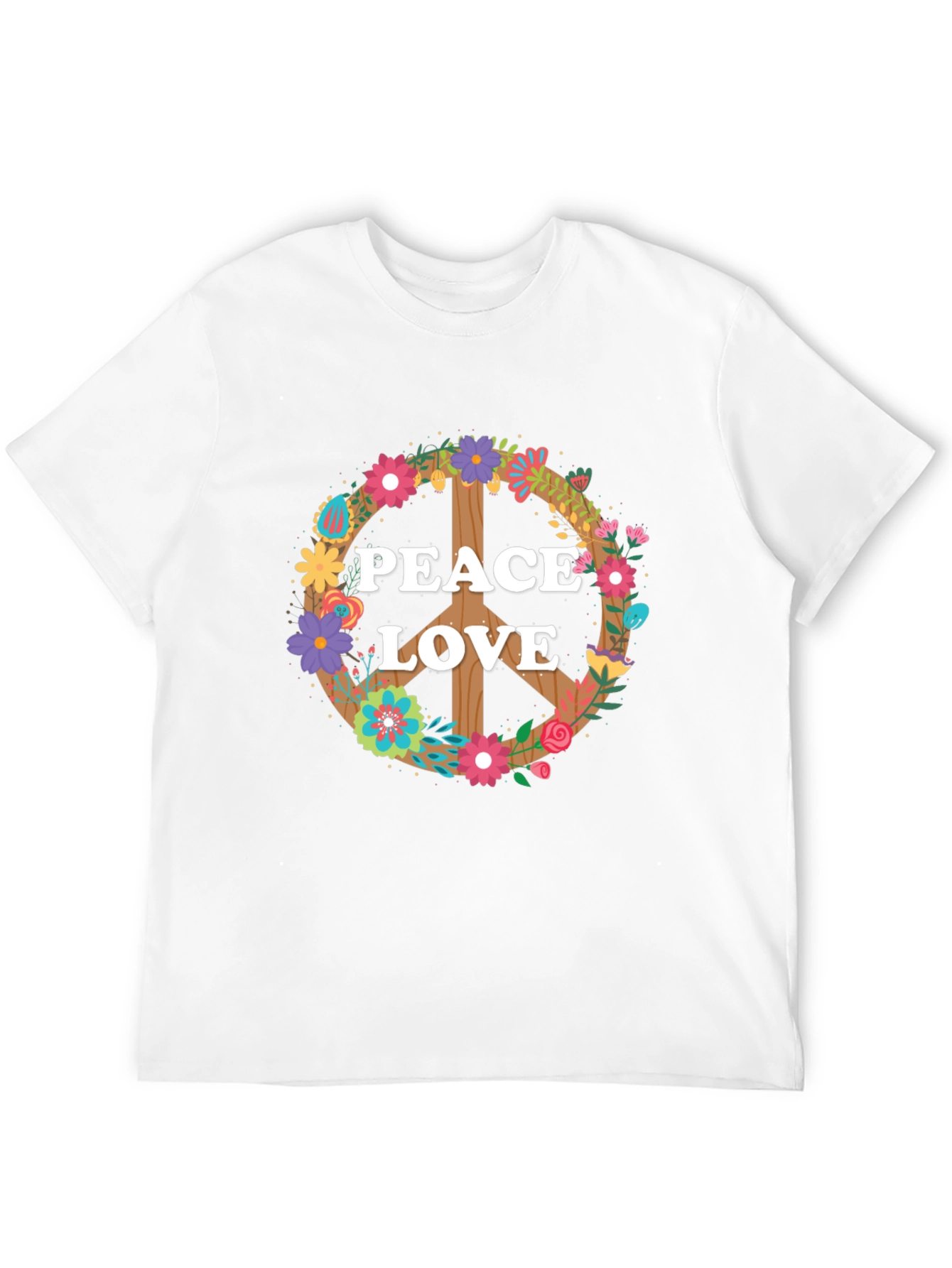 Peace and Love Floral Sign T-Shirt