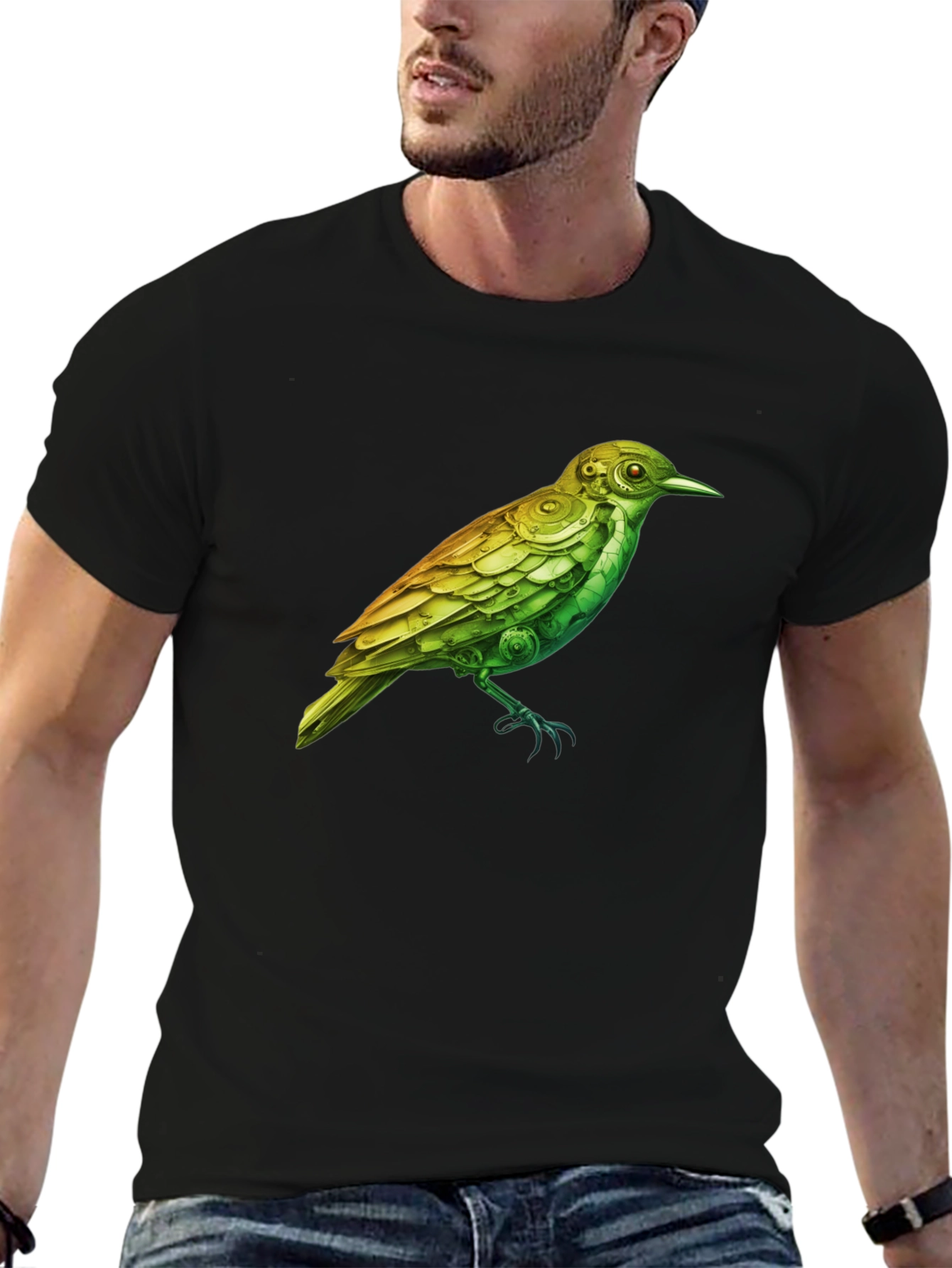 Steampunk Bird Graphic Tee - Unique Design