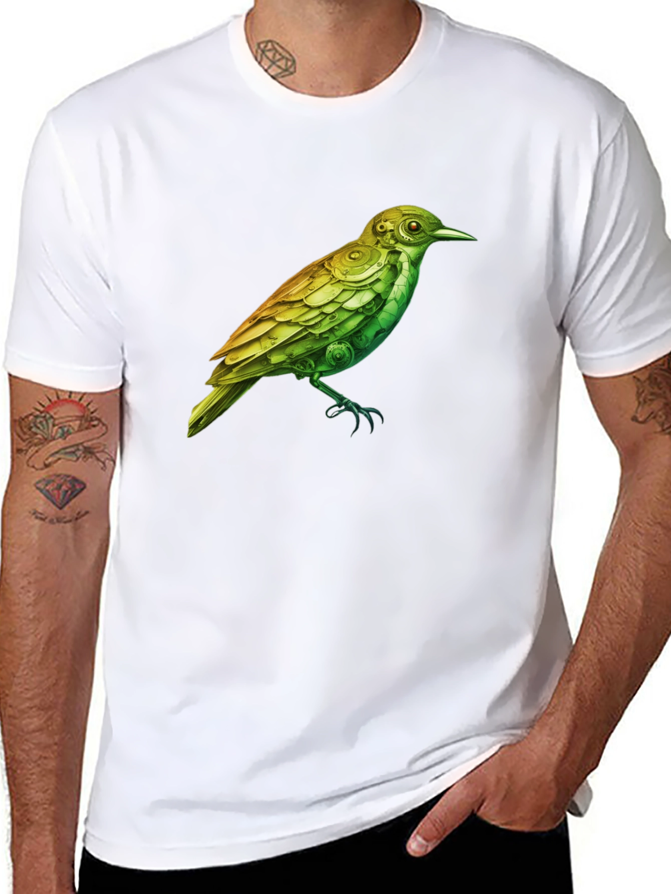 Steampunk Bird Graphic Tee - Unique Design