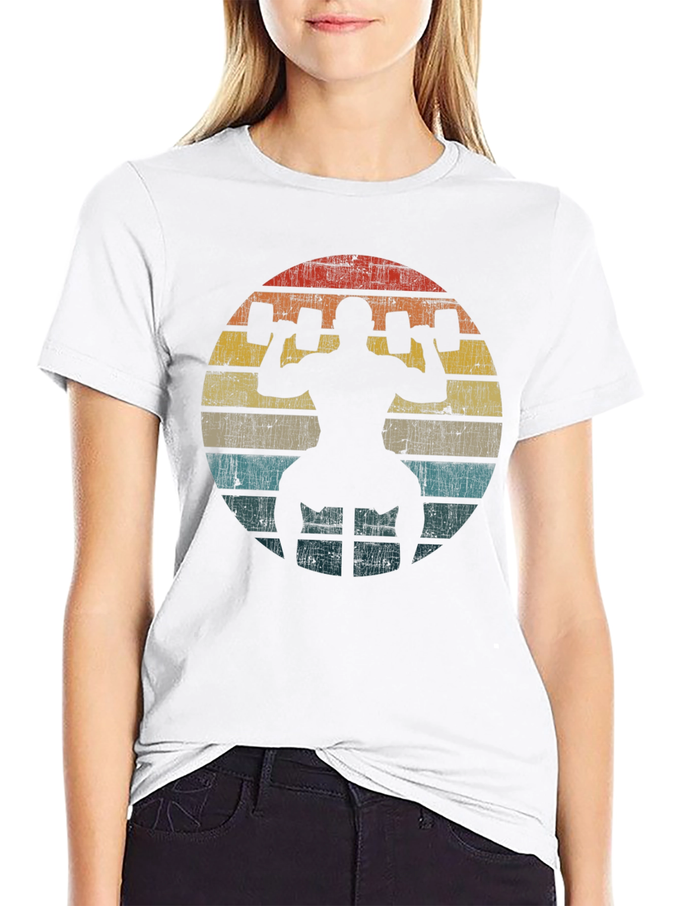 Retro Gym Workout T-Shirt - Weightlifting Design