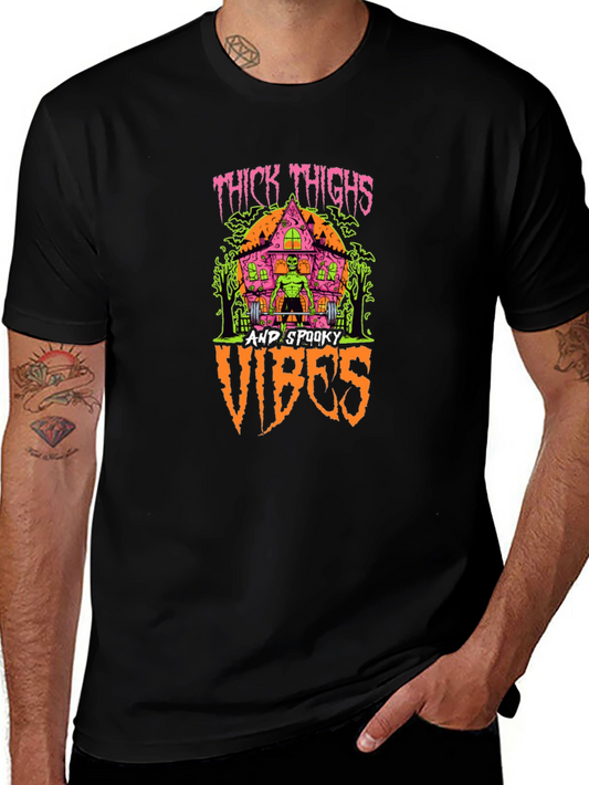 Thick Thighs & Spooky Vibes Graphic T-Shirt