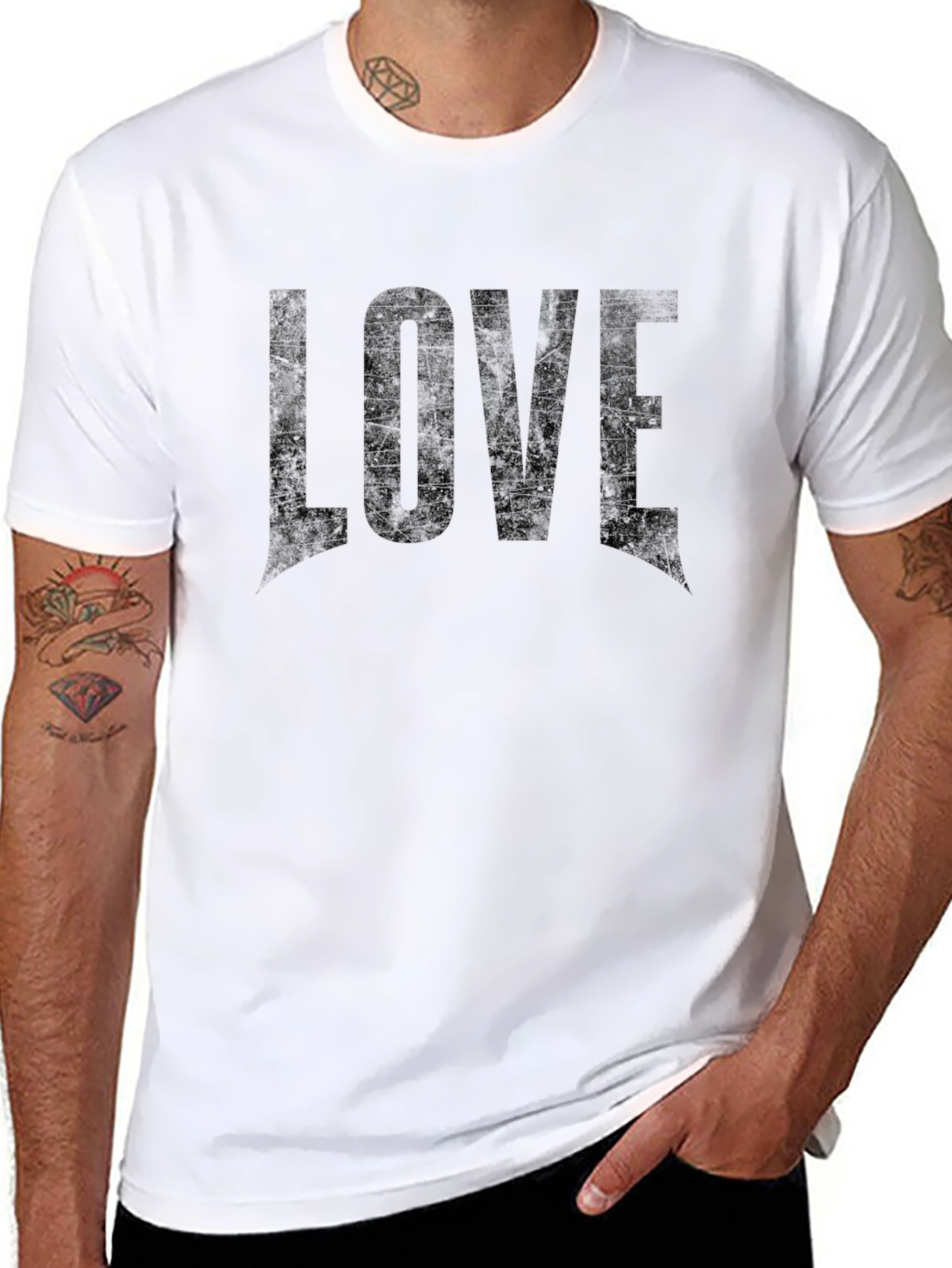 Mens Black Love T-Shirt - Stylish Graphic Tee