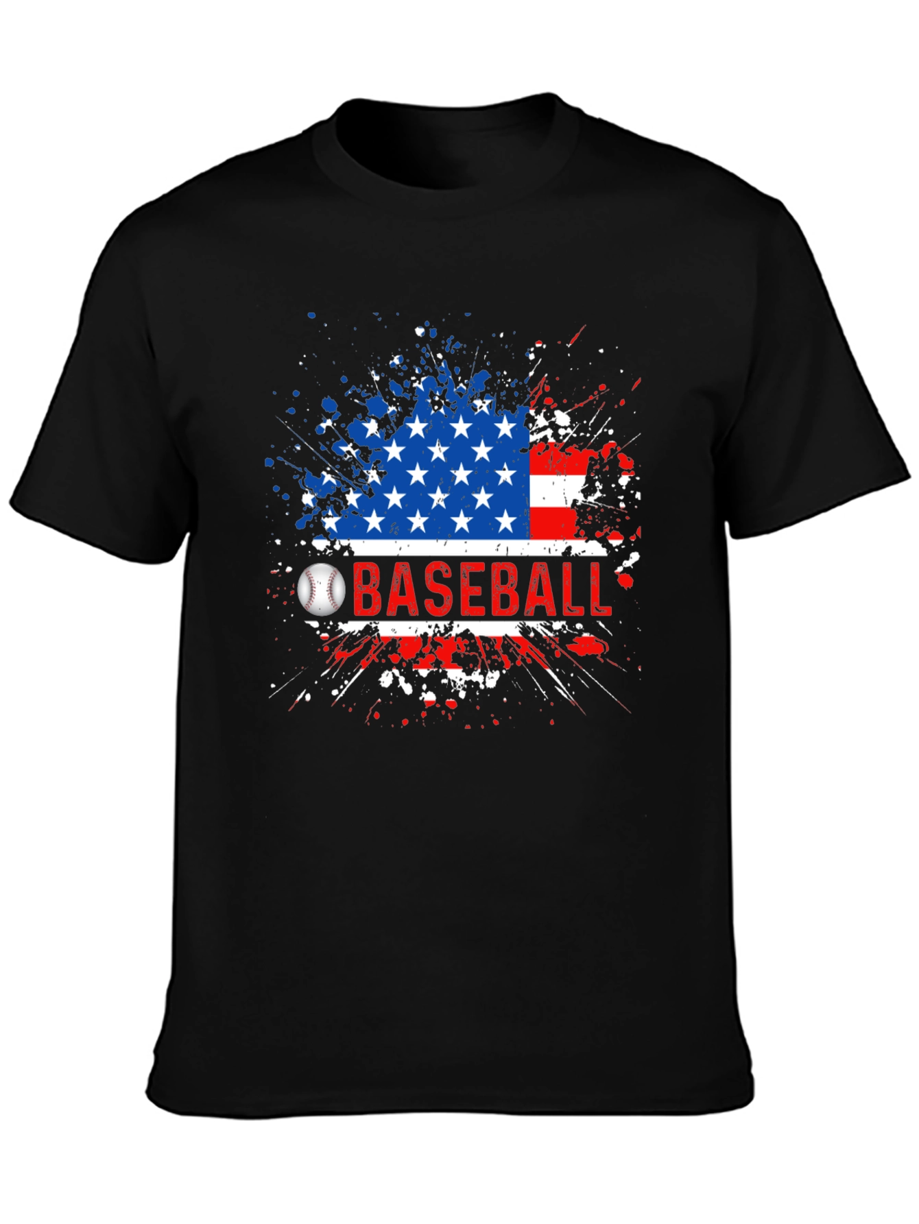Baseball American Flag T-Shirt