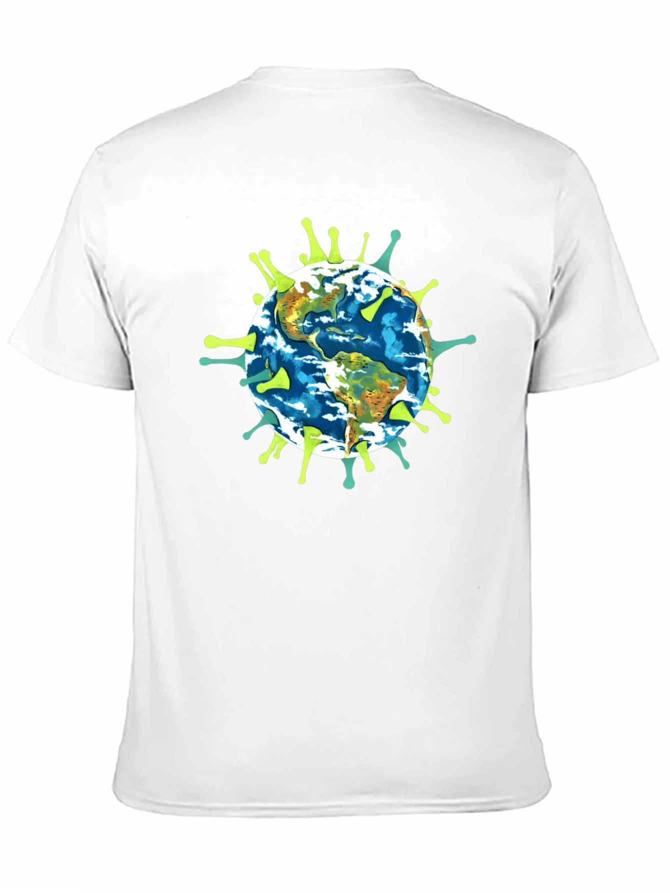Earth Globe Virus Graphic Black T-Shirt