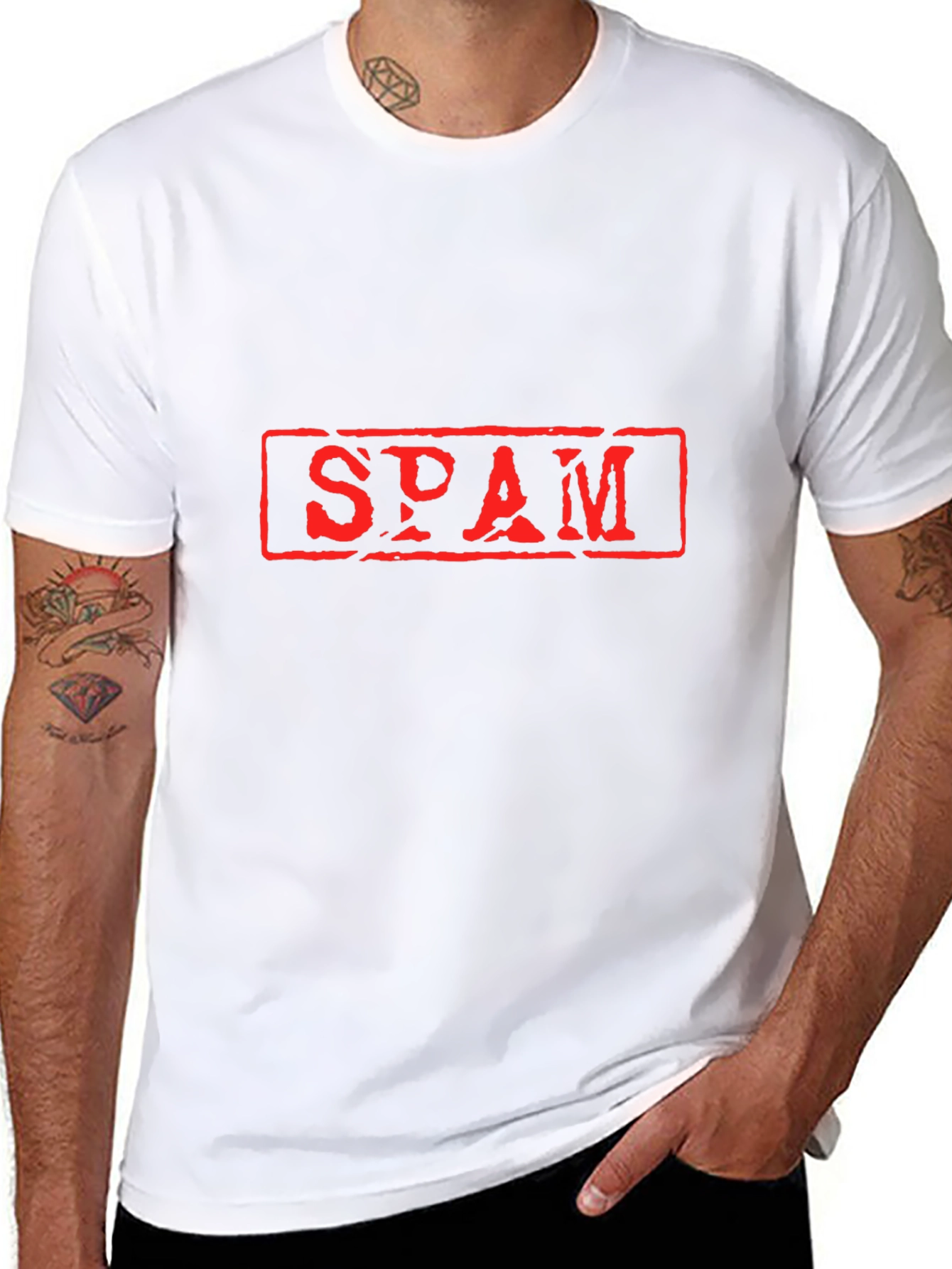 Mens Black SPAM Graphic T-Shirt - Novelty Tee