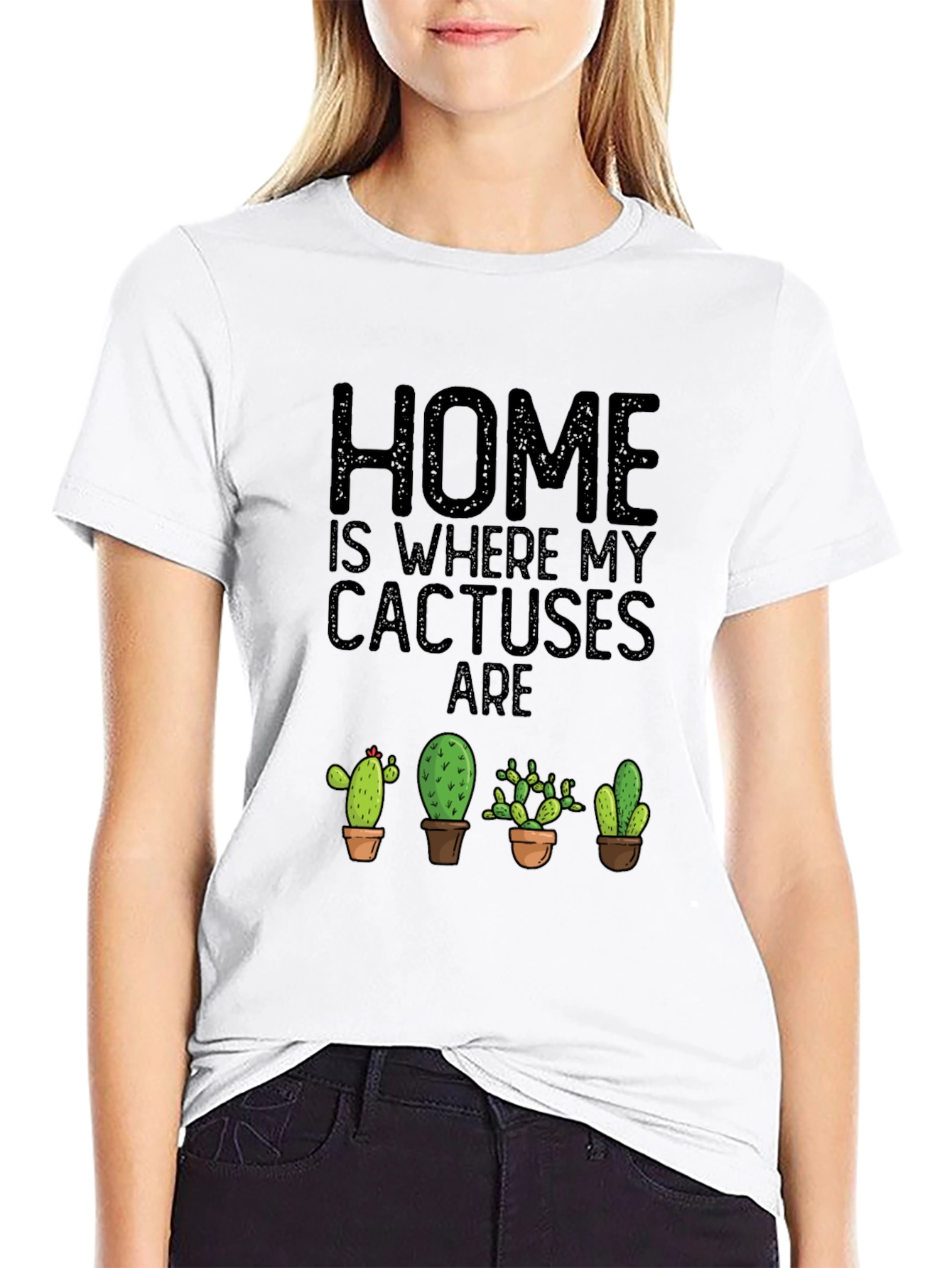 Cactus Lover Black T-Shirt