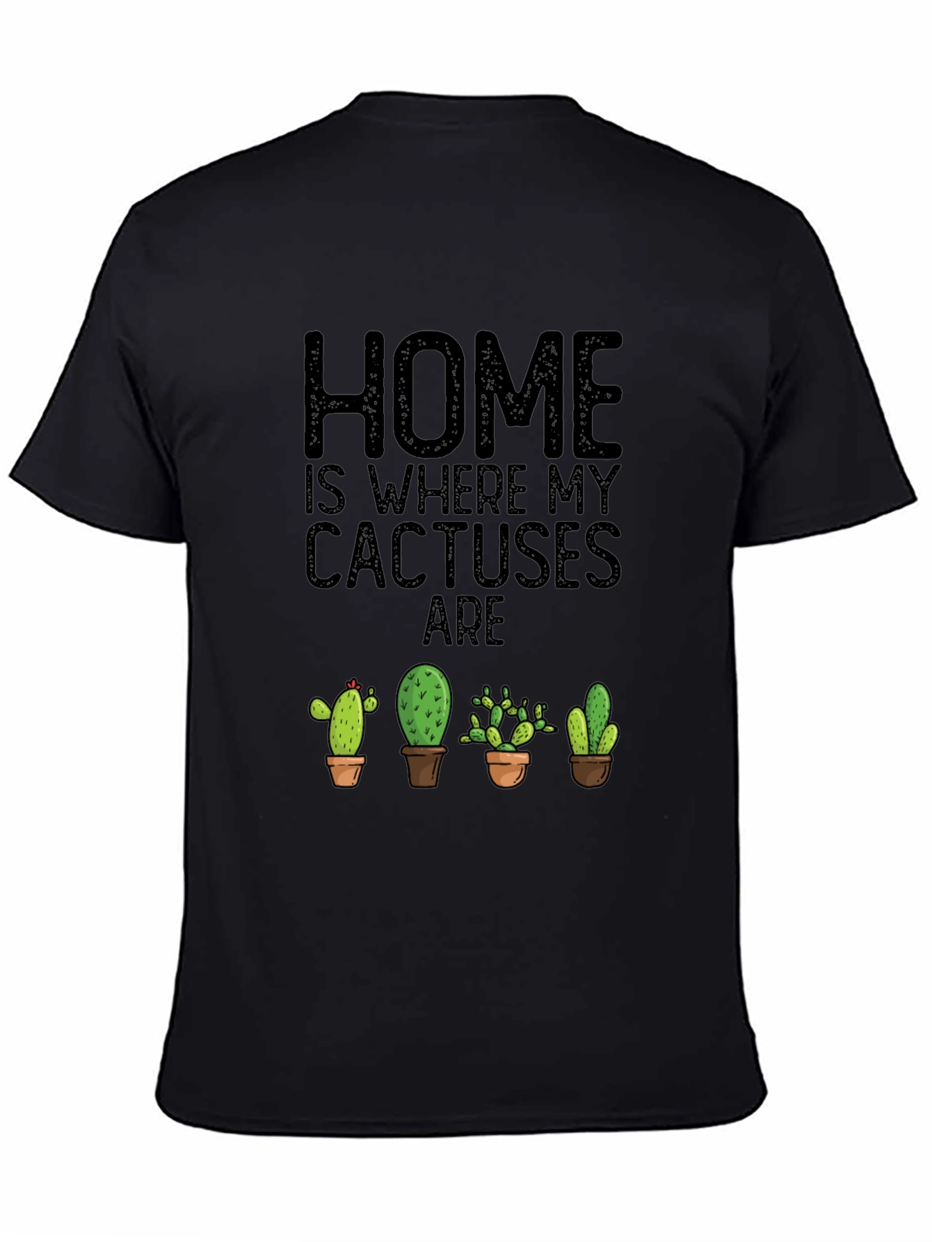 Cactus Lover Black T-Shirt