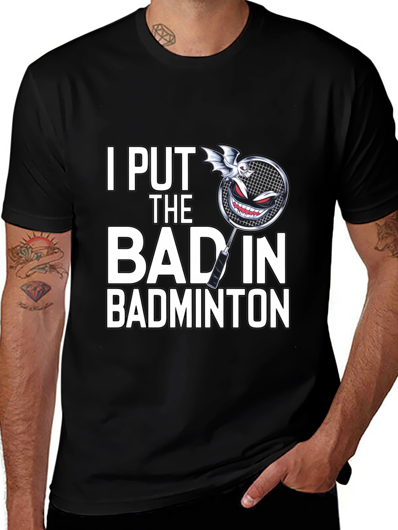 Badminton Player Funny Graphic Tee Shirt