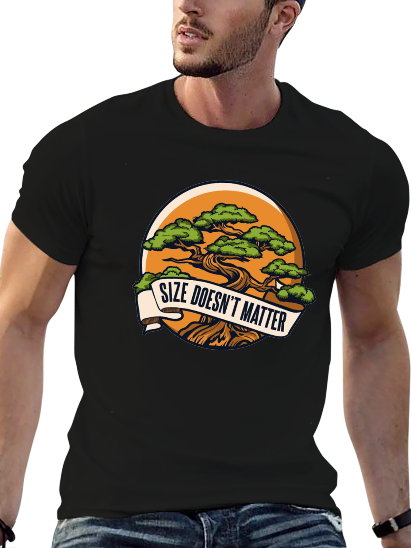 Size Doesnt Matter Bonsai Tree Graphic Tee