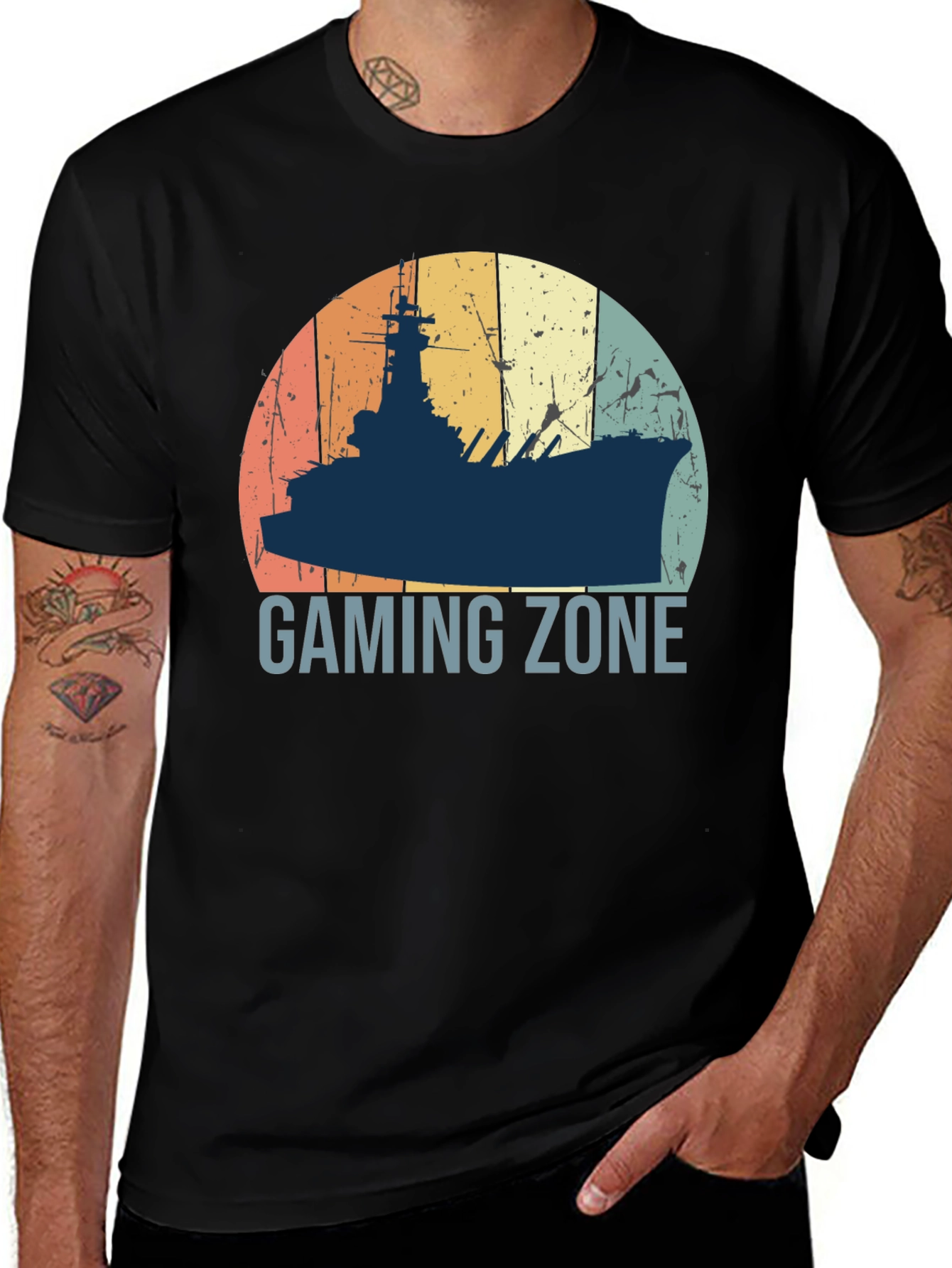 Gaming Zone Battleship T-Shirt - Retro Style