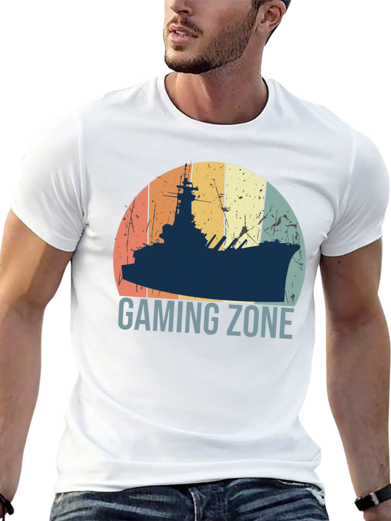 Gaming Zone Battleship T-Shirt - Retro Style