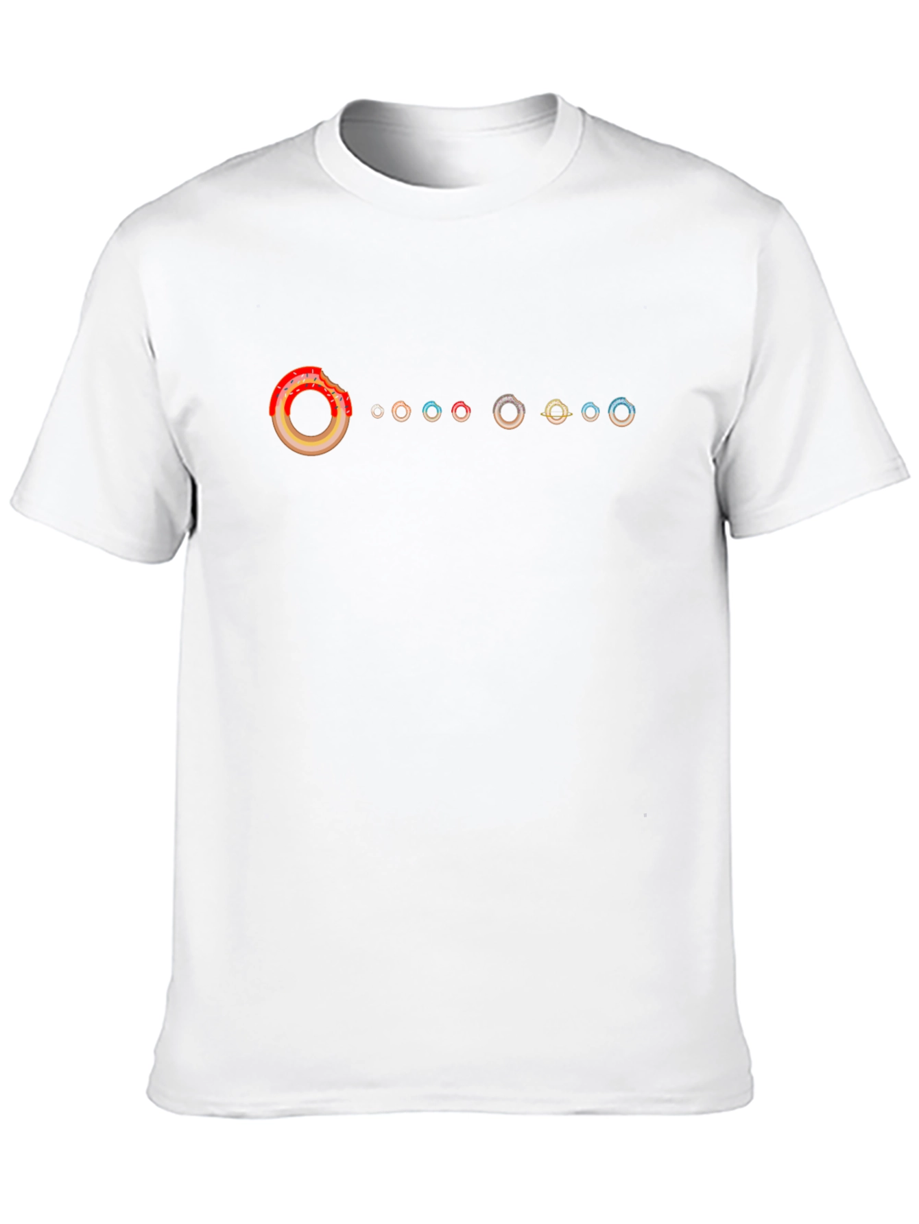 Donut Solar System Black T-Shirt