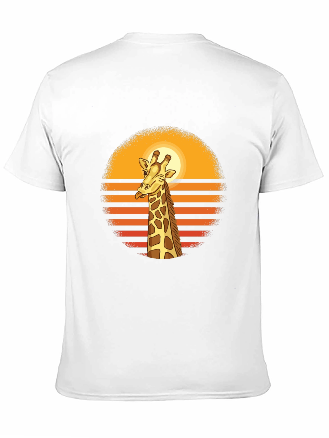 Giraffe Sunset Graphic Tee - Retro Style