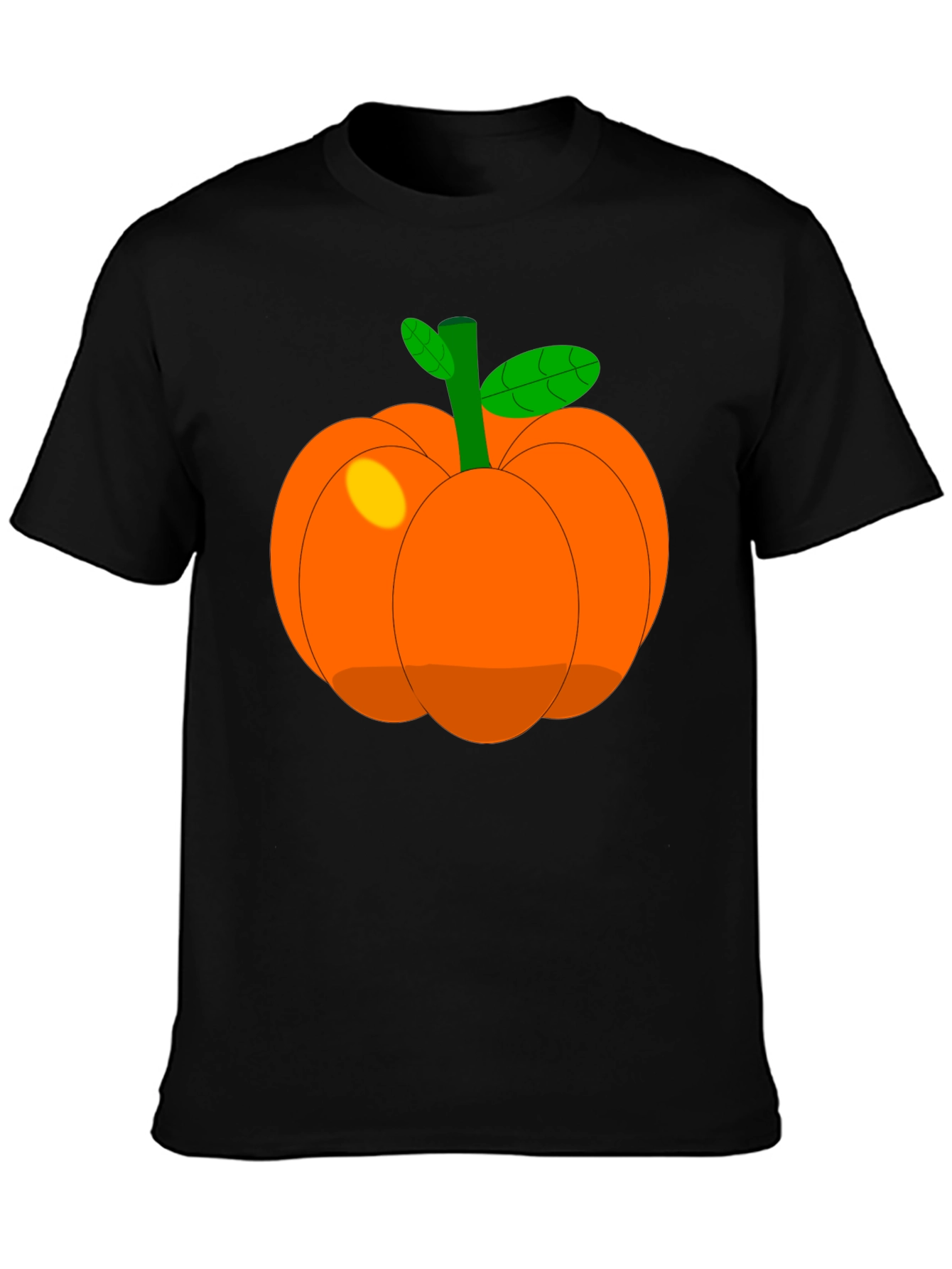 Whimsical Pumpkin Graphic T-Shirt - Black