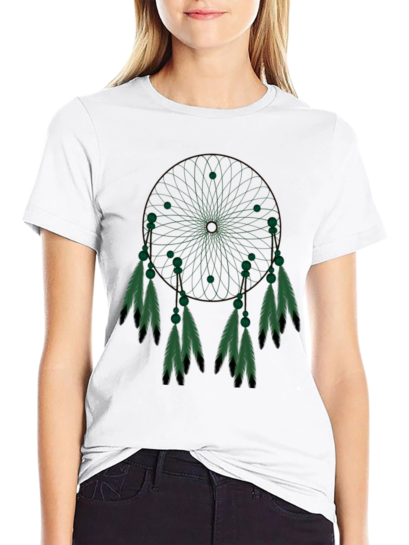 Dreamcatcher Graphic Tee - Black Cotton Blend