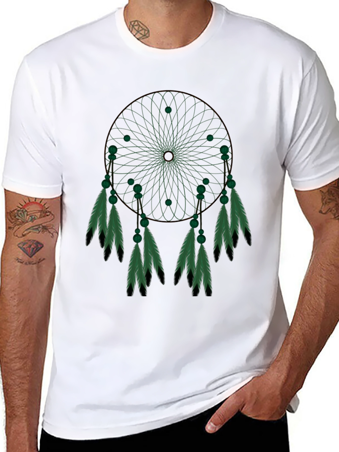 Dreamcatcher Graphic Tee - Black Cotton Blend