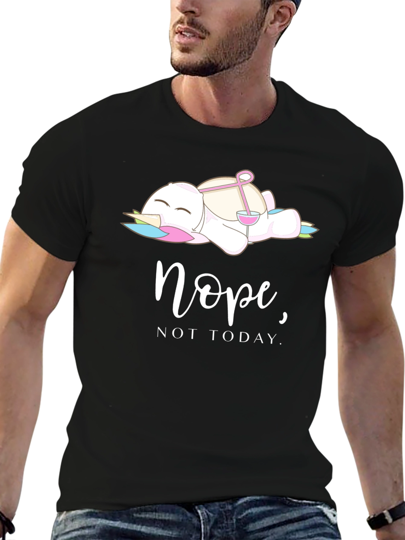Nope Not Today Lazy Unicorn T-Shirt