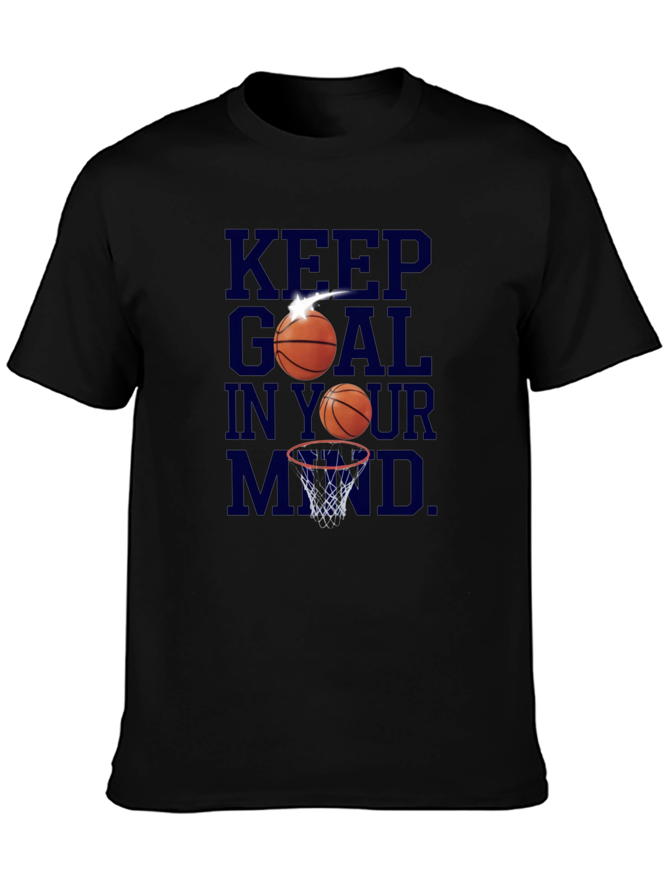 Keep Goal in Your Mind Black Graphic Tee