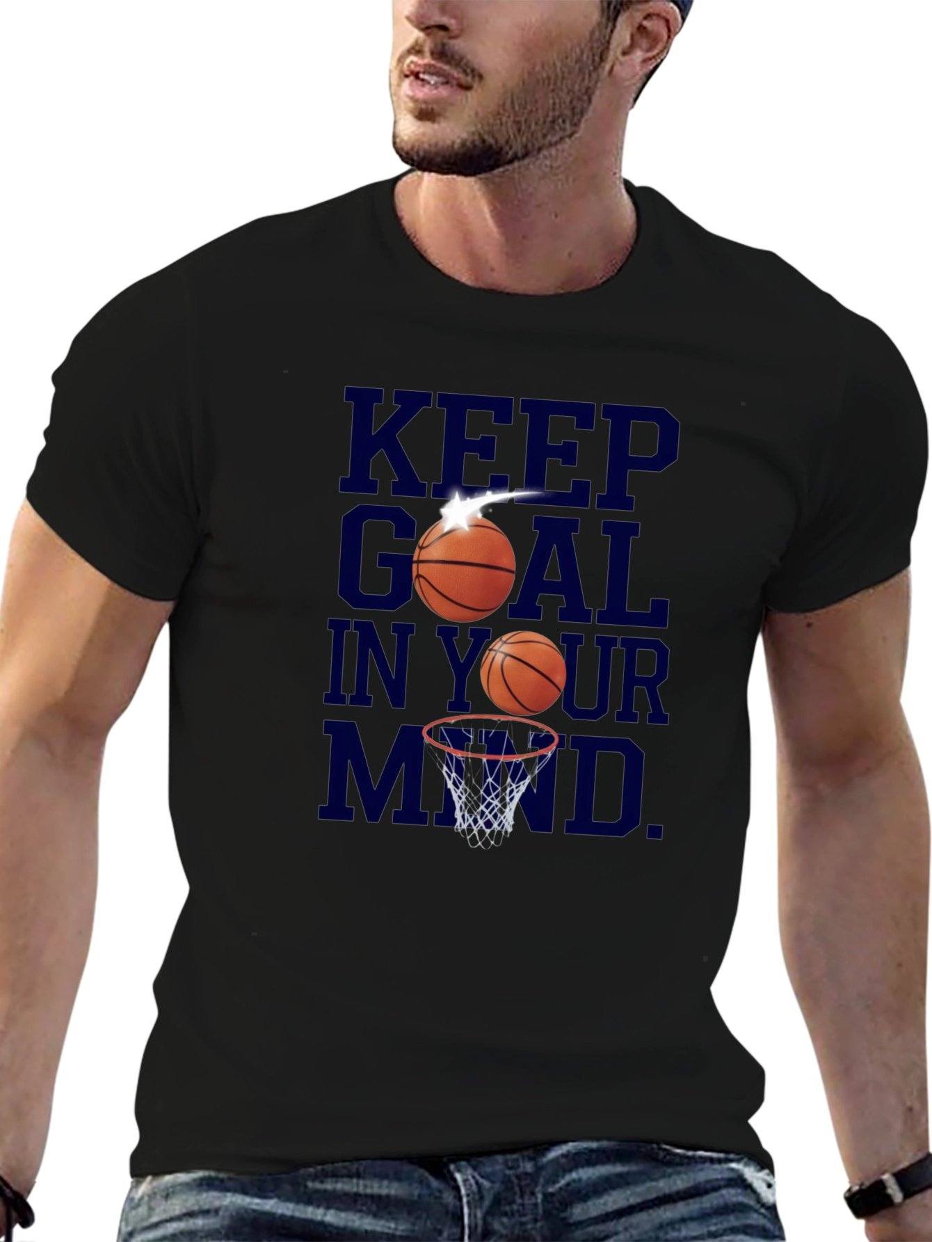 Keep Goal in Your Mind Black Graphic Tee