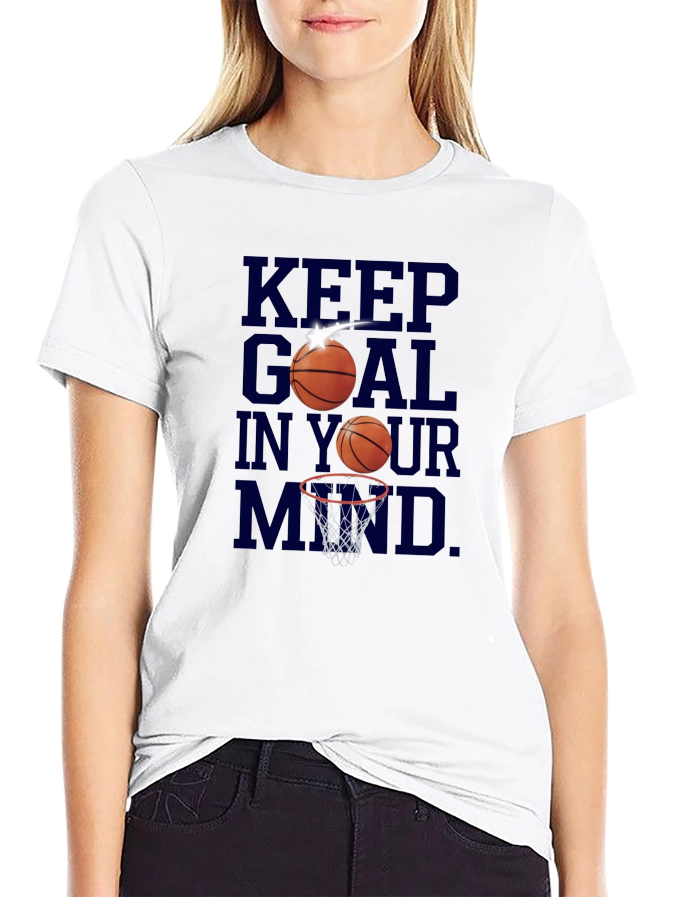 Keep Goal in Your Mind Black Graphic Tee