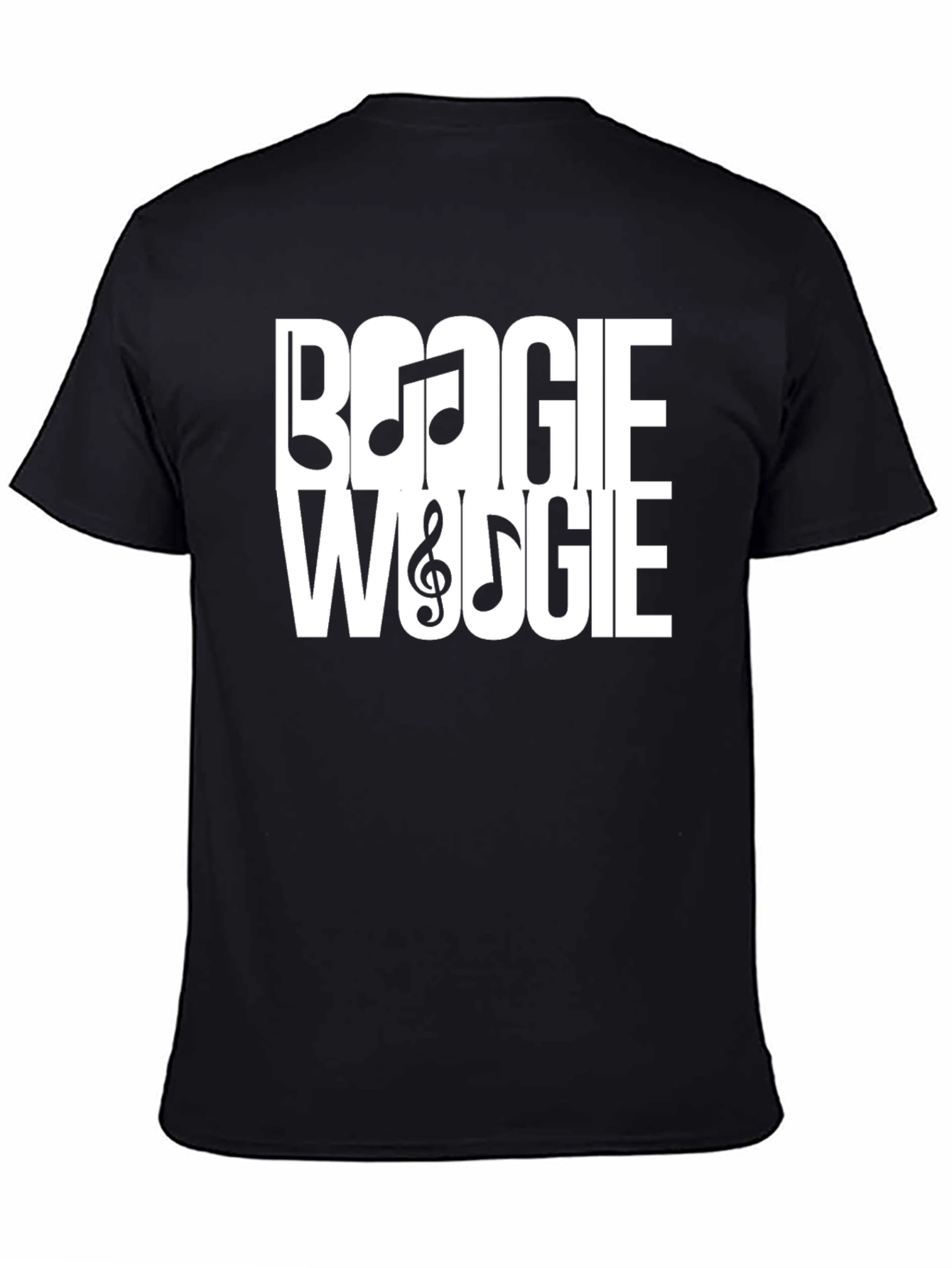 Boogie Woogie Music Notes T-Shirt - Black