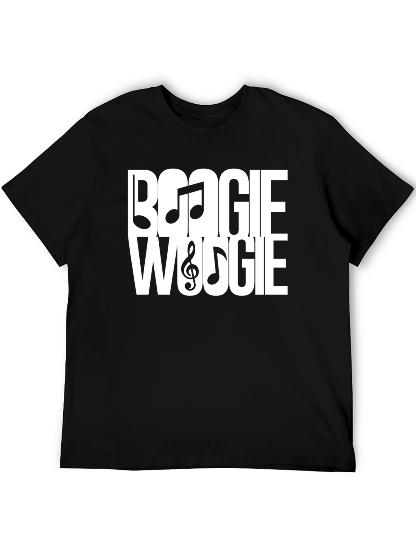 Boogie Woogie Music Notes T-Shirt - Black