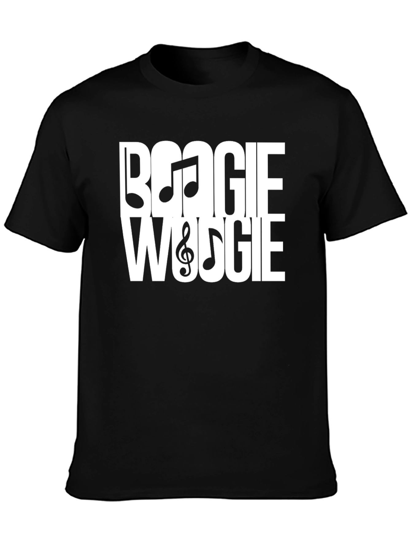 Boogie Woogie Music Notes T-Shirt - Black