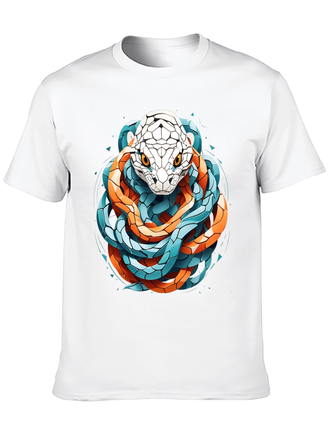 Geometric Snake Graphic Tee - Stylish and Bold