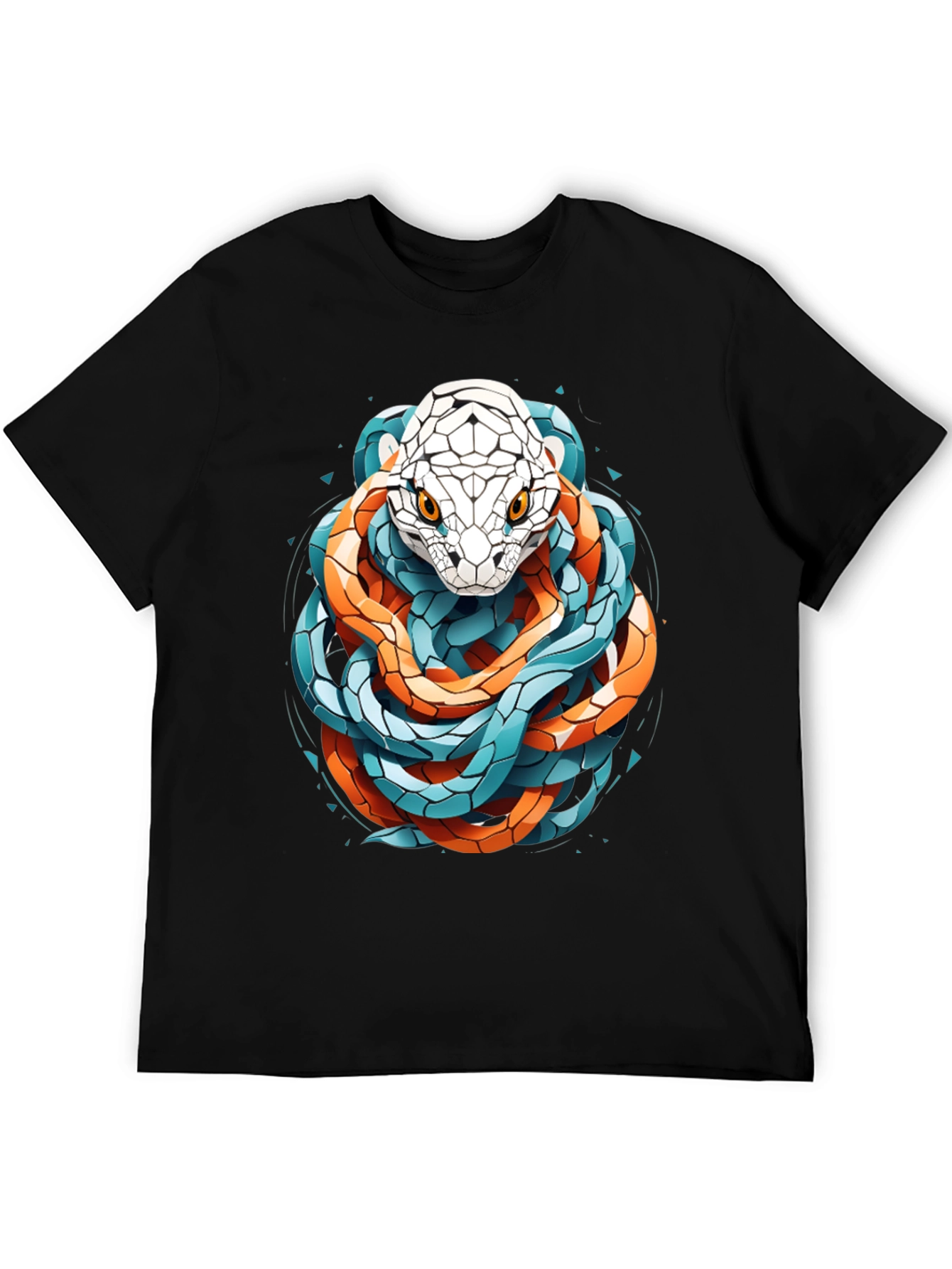 Geometric Snake Graphic Tee - Stylish and Bold